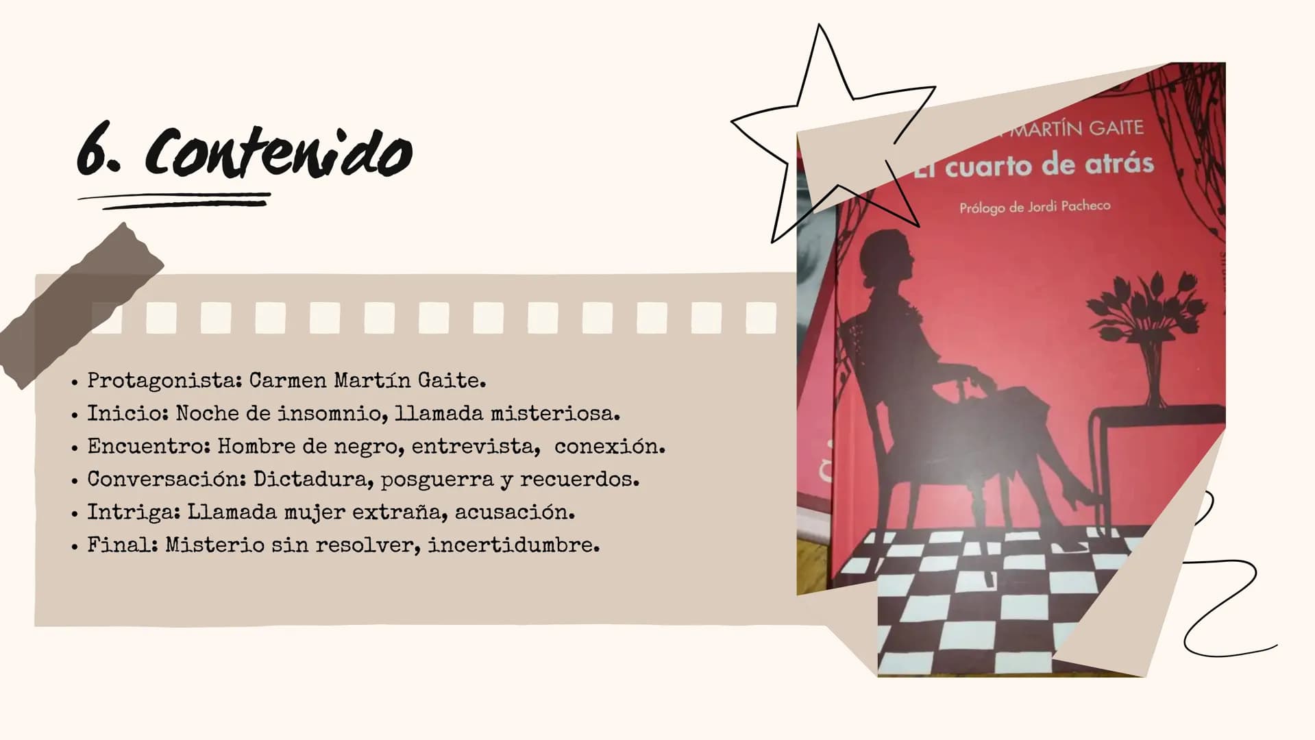 # El Cuarto de atrás
David Sánchez --- OCR Start ---
Carmen Martín Gaite
Indice
1
Autora
6 Contenido
11
2
Etapas de su obra 7
Temas
El cuar
