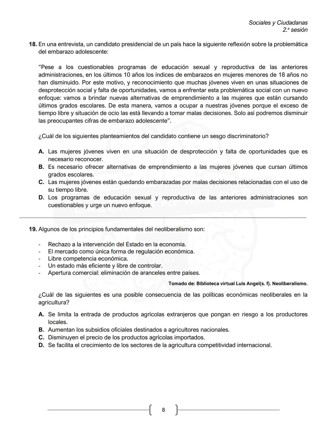 PREICFES GRUPO 500
GRUPO
500
CREER ES APR
SEGUNDA SESIÓN
PRUEBA S-1
No. Total de
Prueba
Preguntas
Tiempo Total
preguntas
Sociales y ciudadan