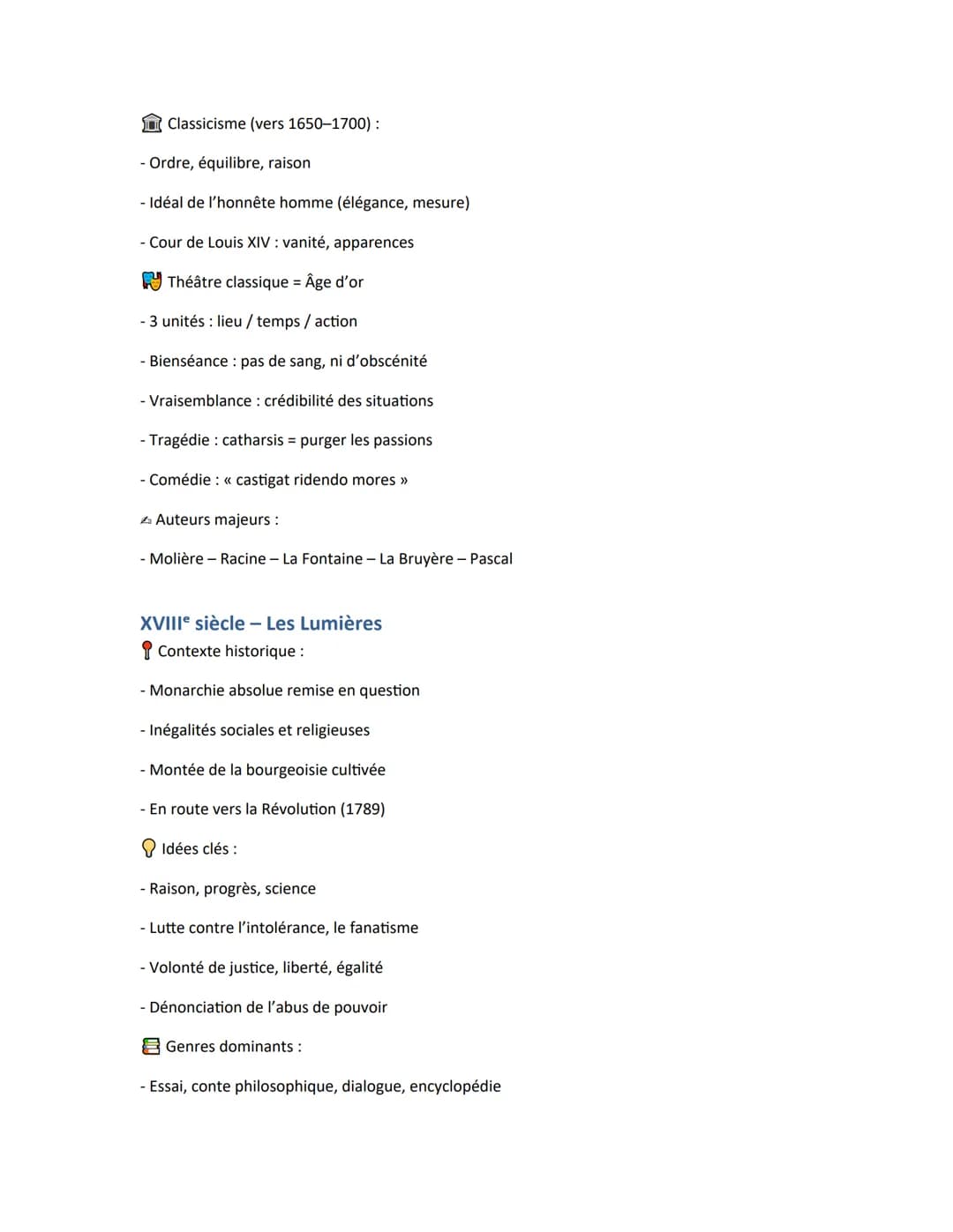 FICHE BAC - Contexte littéraire du XVIe
au XXIe siècle
XVIe siècle - Humanisme & Renaissance
Contexte historique :
- Découverte du Nouveau M