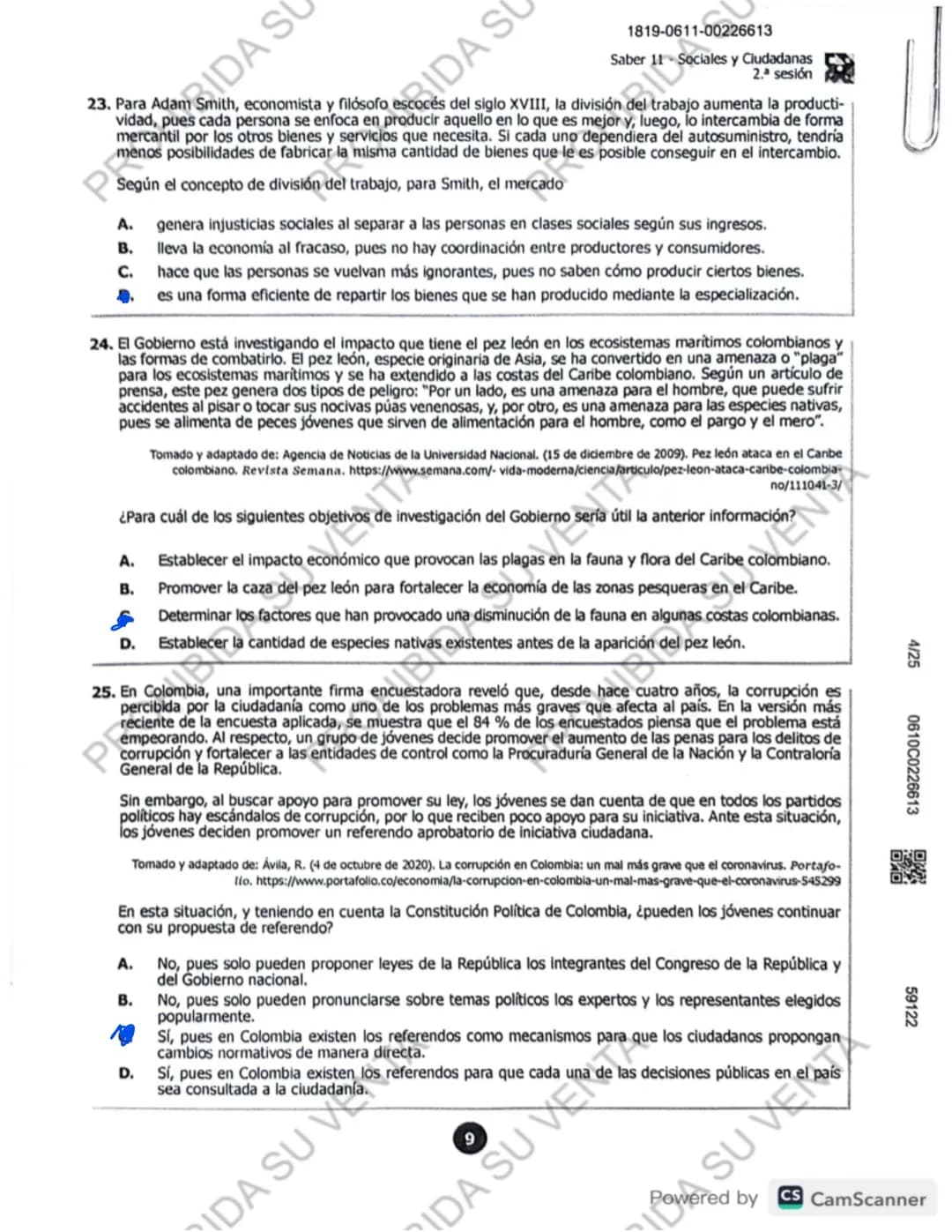 !
DISCLAIMER:
USO RESPONSABLE DE LAS PRUEBAS DEL ICFES
No utilices las pruebas anteriores para memorizar
preguntas. EI ICFES repite solo un