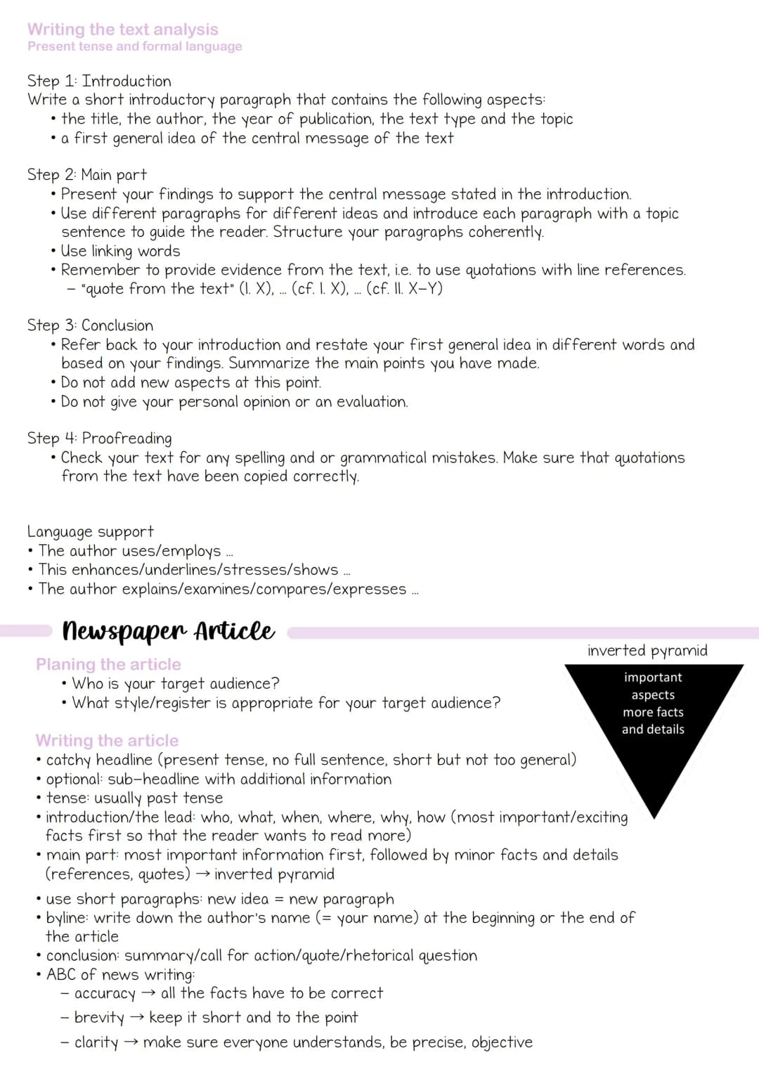 Englisch Abitur SH
2025 text types # Summary and Outline
non-fictional: restate author's main ideas
fictional: retell a story
outlining: ju