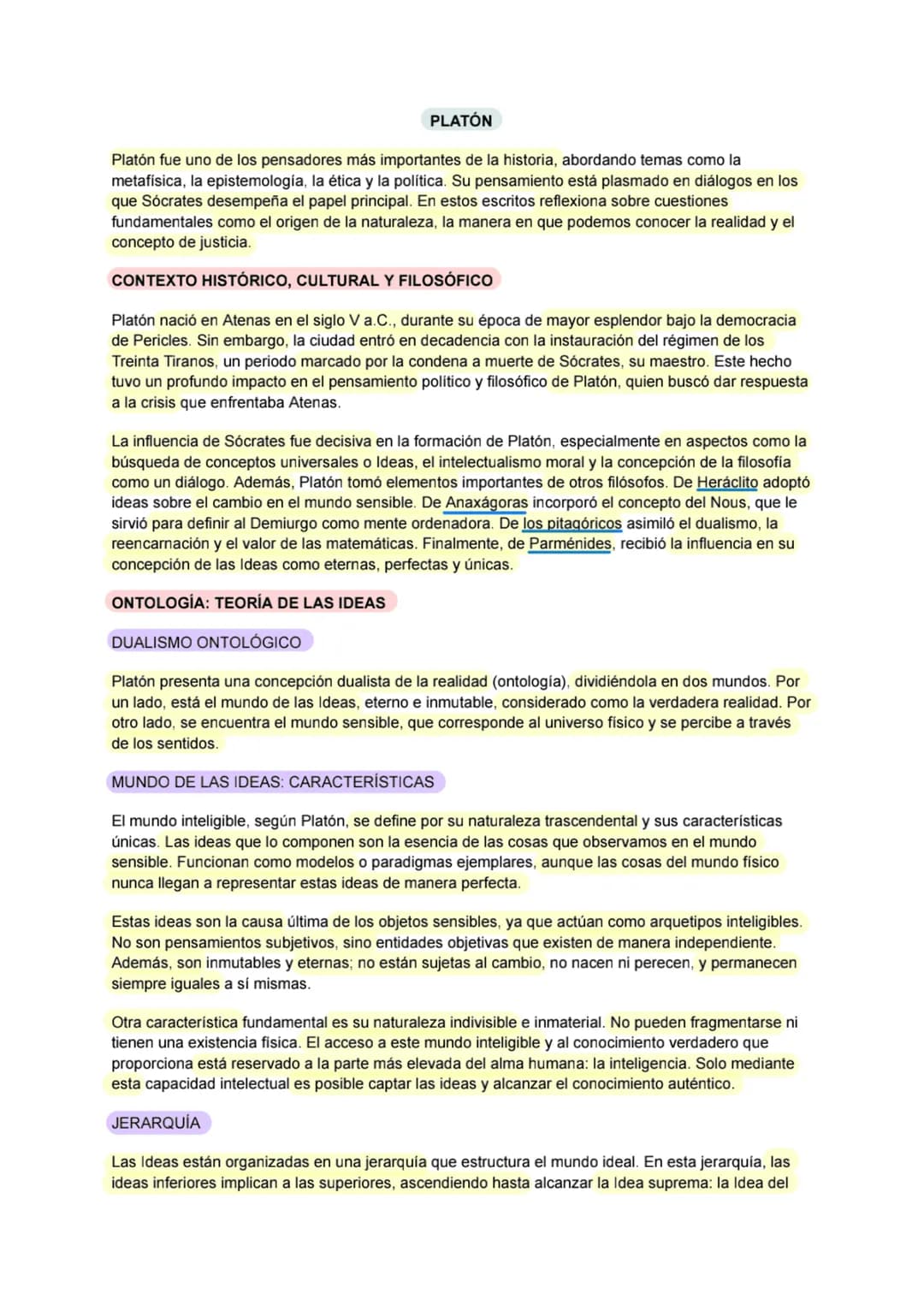 ## PLATÓN
Platón fue uno de los pensadores más importantes de la historia, abordando temas como la
metafísica, la epistemología, la ética y