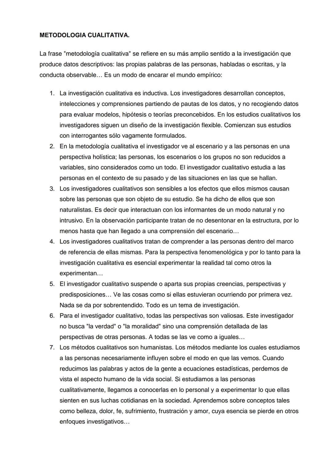 Introducción a los métodos cualitativos de investigación.
Taylor, S.J. y Bogdan, R.
Introducción. Ir hacia la gente.
El término metodología