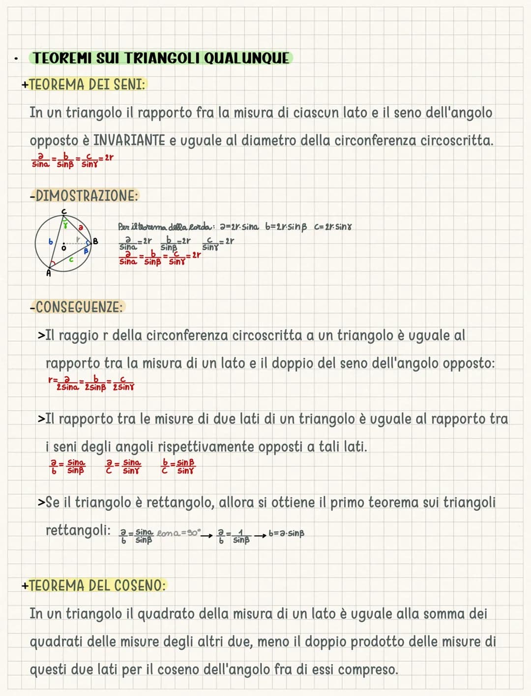 Trigonometria
La TRIGONOMETRIA è la branca della matematica che studia le relazioni fra le
misure dei lati e le funzioni goniometriche degli