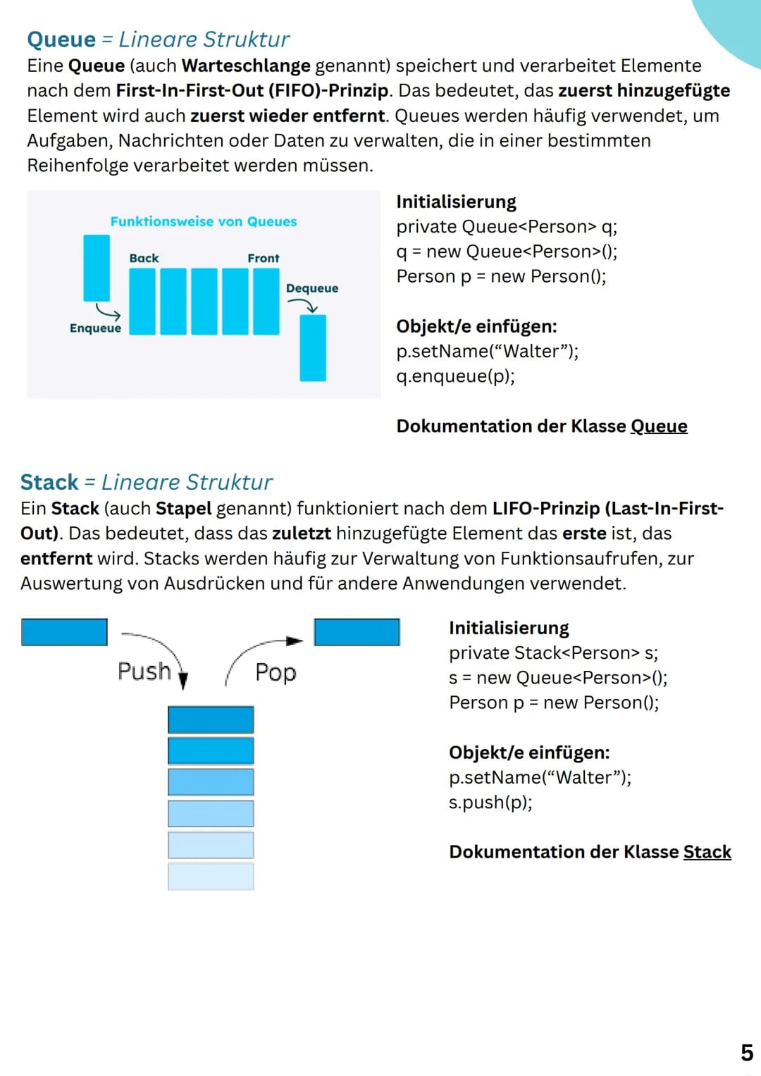 GK Abitur 2025, NRW
# INFORMATIK
## ÜBERSICHT # Inhalts-verzeichnis
**01** Daten und ihre Strukturierung
Array, lineare Liste, Stack, Queu