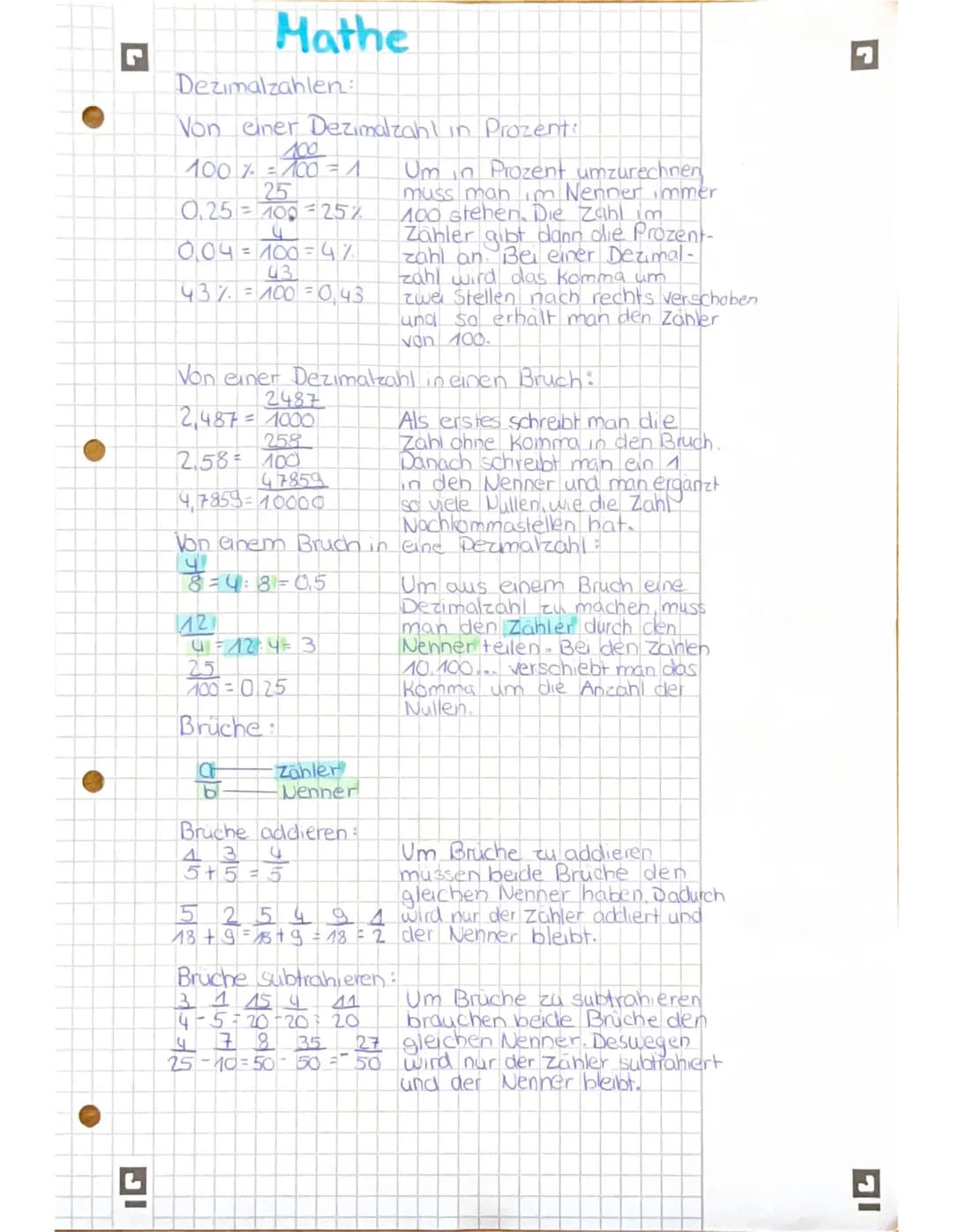 Mathe
Dezimalzahlen:
Von einer Dezimalzahl in Prozent
100
100% = \frac{100}{100} = 1
25
0,25 = \frac{25}{100} = 25%
4
0,04 = \frac{4}{100} =