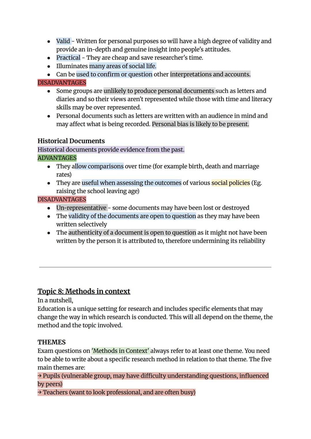--- OCR Start ---
Sociology-Research Methods
Topic 1: Choosing a Method
In a nutshell,
Positivists and interpretivists differ on their choic