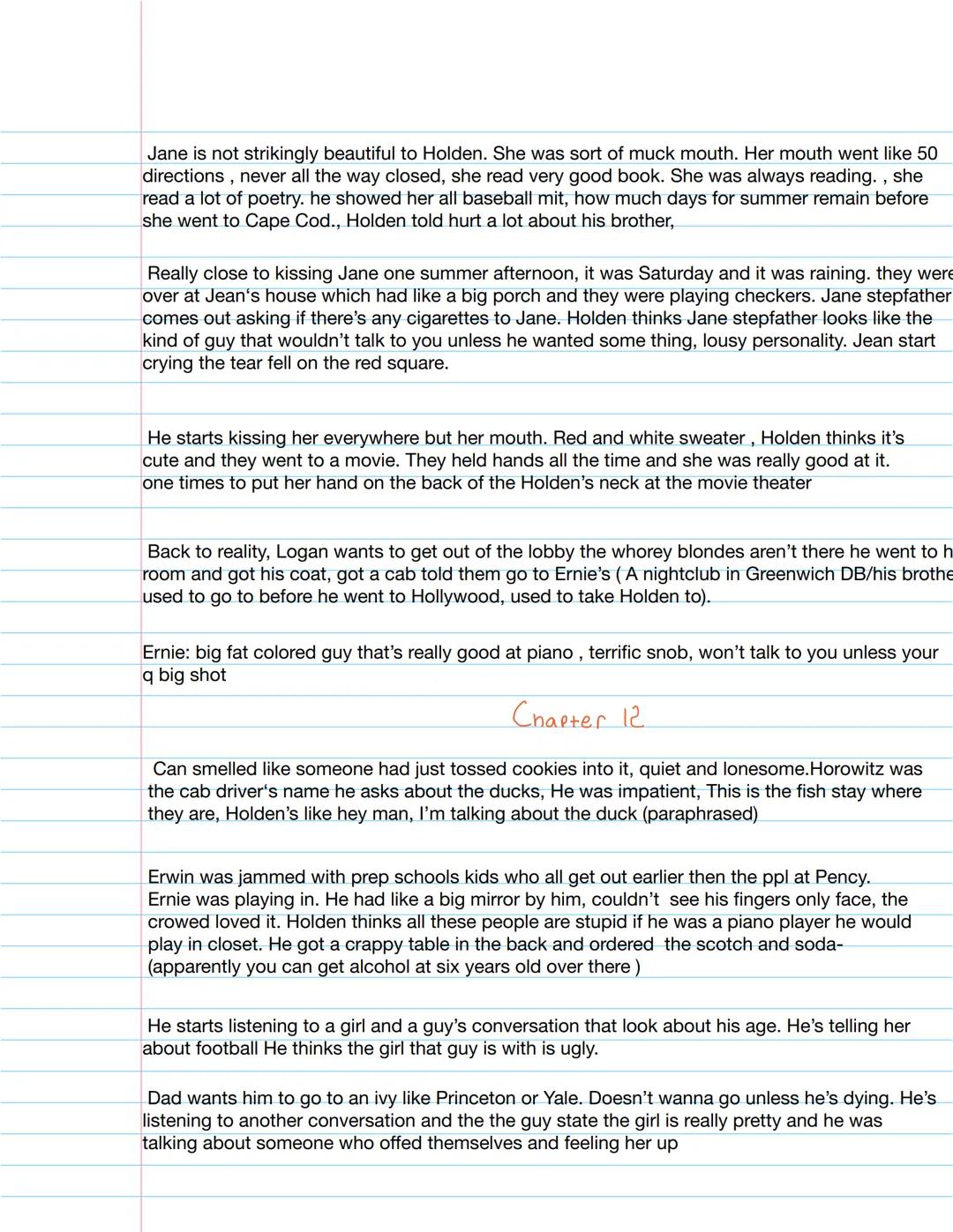 !! 2 weeks
Chapter 1
The nararator claims to have a "lousy chilenoad" where his farents were always busy before they had him.
Holden = Narra