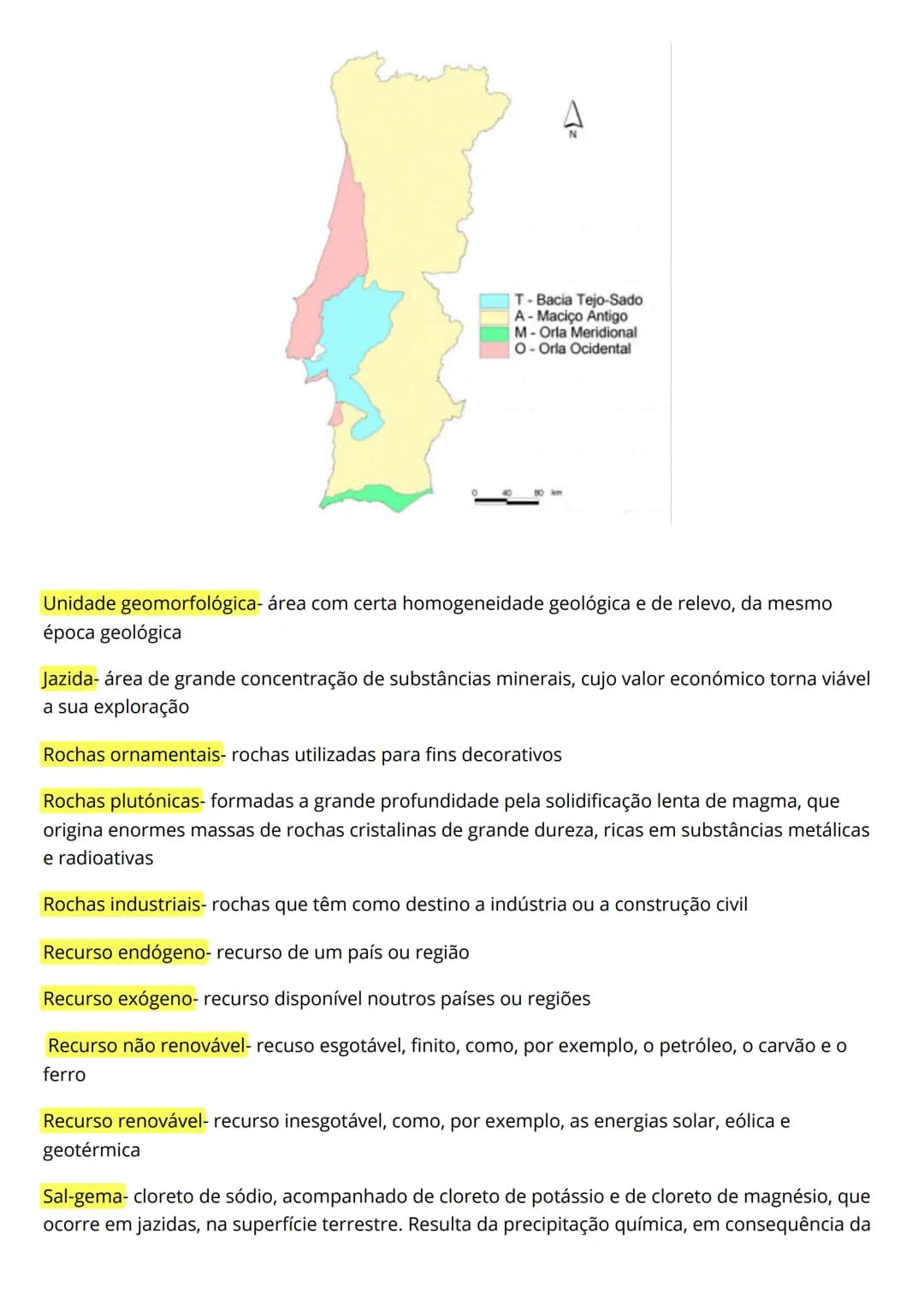 TEMA 2
1-
Os recursos existentes no subsolo são explorados através da indústria extrativa e constituem,
regra geral, matérias-primas para a