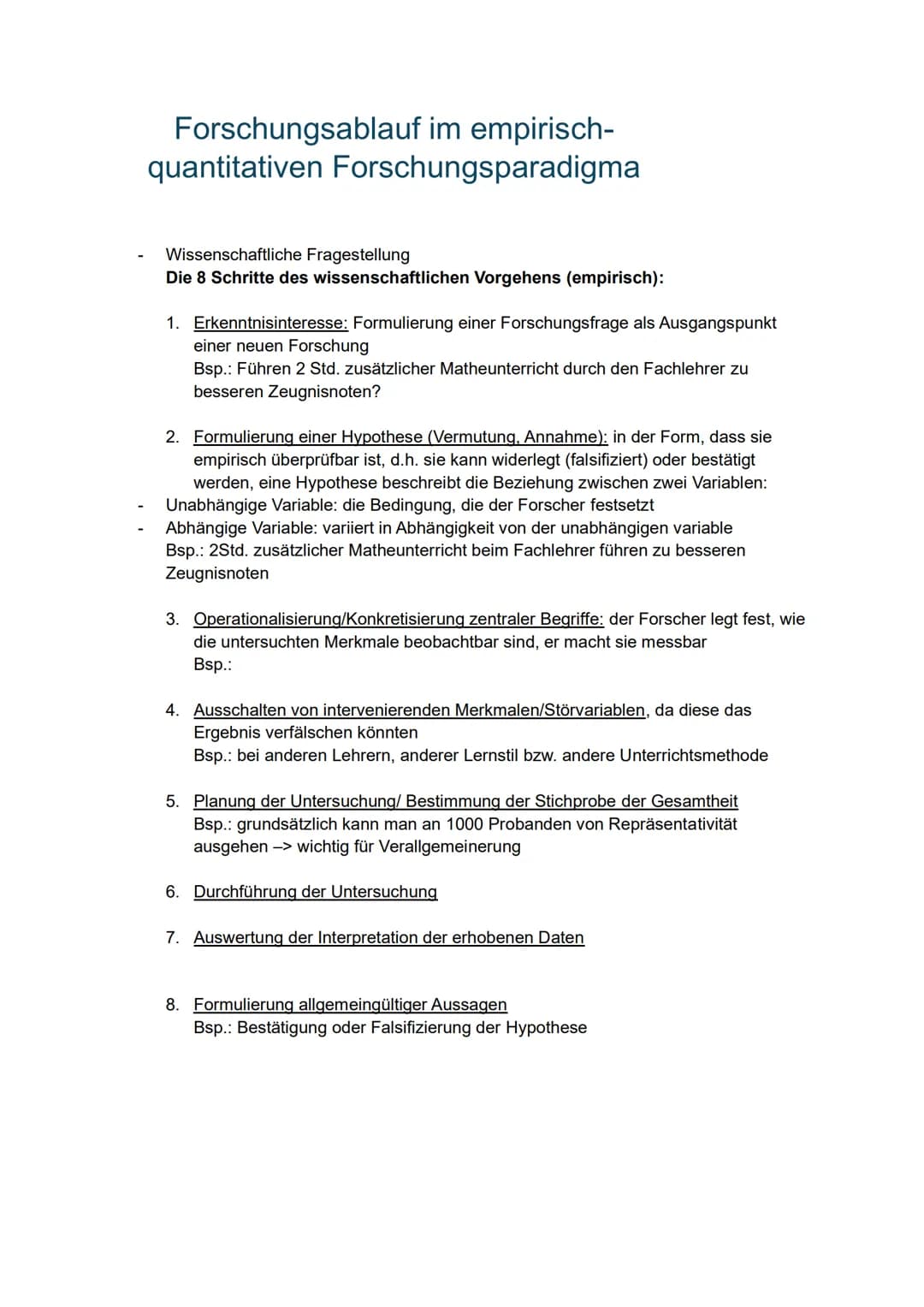 PP Zusammenfassung Abitur 2025 --- OCR Start ---
Forschungsablauf im empirisch-
quantitativen Forschungsparadigma
Wissenschaftliche Frageste