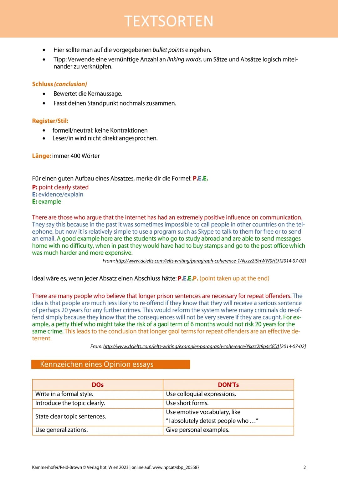 # TEXTSORTEN
## ESSAY (AHS)
### Definition
Ein Essay präsentiert den Standpunkt des Schreibers/der Schreiberin zu einem bestimmten Thema.