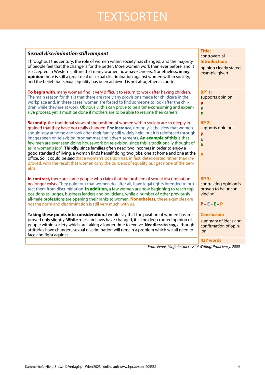 # TEXTSORTEN
## ESSAY (AHS)
### Definition
Ein Essay präsentiert den Standpunkt des Schreibers/der Schreiberin zu einem bestimmten Thema.