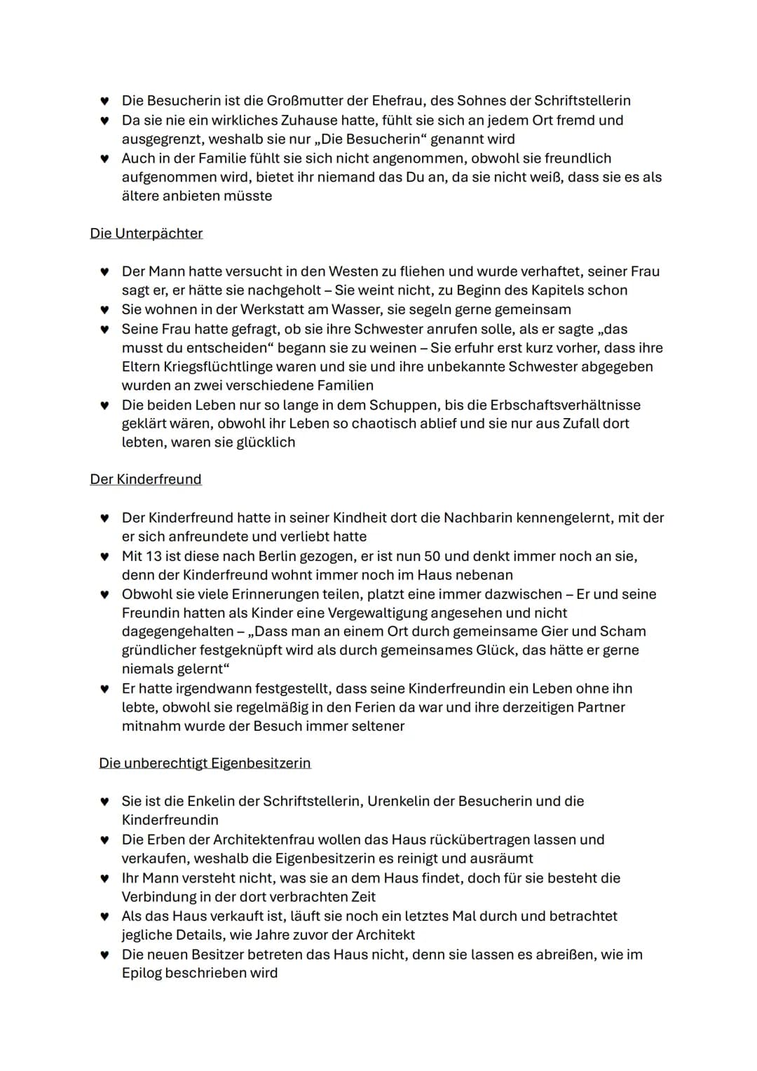 Deutsch Mündliche Prüfung Lernzettel
Heimsuchung - Jenny Erpenbeck - 2007
Kurzübersicht
♥ Ausschnitthafte Darstellung des 20. Jahrhunderts
♥
