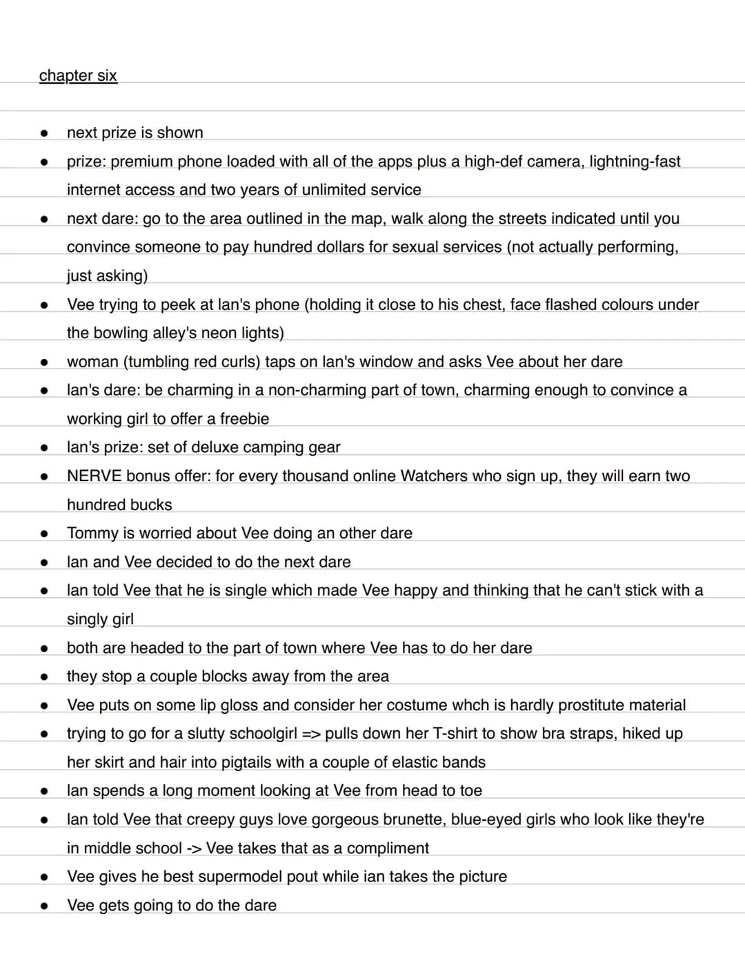 Nerve - Jeanne Ryan (detailed summery)
prologue
- Abigail is followed by Watchers
- she leaves her house -> seeks freedom
- drives away with