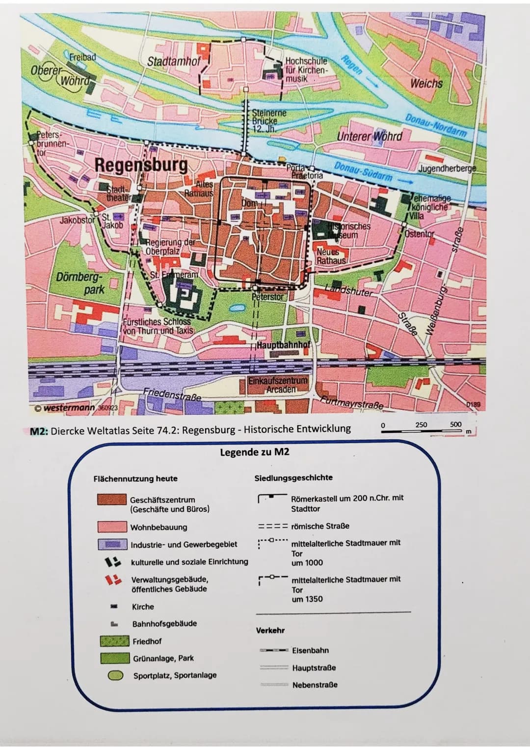 Thema: Historisch-genetische Entwicklung und funktionaler Wandel von
Städten am Beispiel Regensburg
Aufgabenstellung:
1. Lokalisieren Sie Re