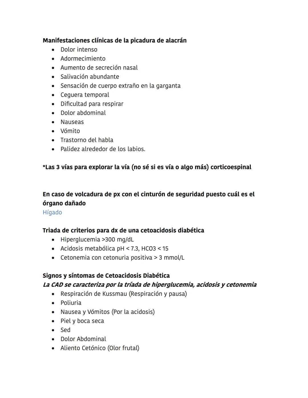 5H
* Hipovolemia
* Hipotermia
* Hidrogeniones(acidosis)
* Hipoxia
* Hipo/hiperkalemia
5T
* Taponamiento cardiaco
* Trombosis coronaria (i
