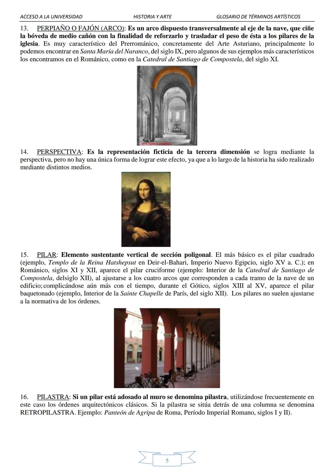 ACCESO A LA UNIVERSIDAD
HISTORIA Y ARTE
GLOSARIO DE TÉRMINOS ARTÍSTICOS
1.
GLOSARIO DE TÉRMINOS ARTÍSTICOS
(Tercer Trimestre)
ÓLEO: técnica