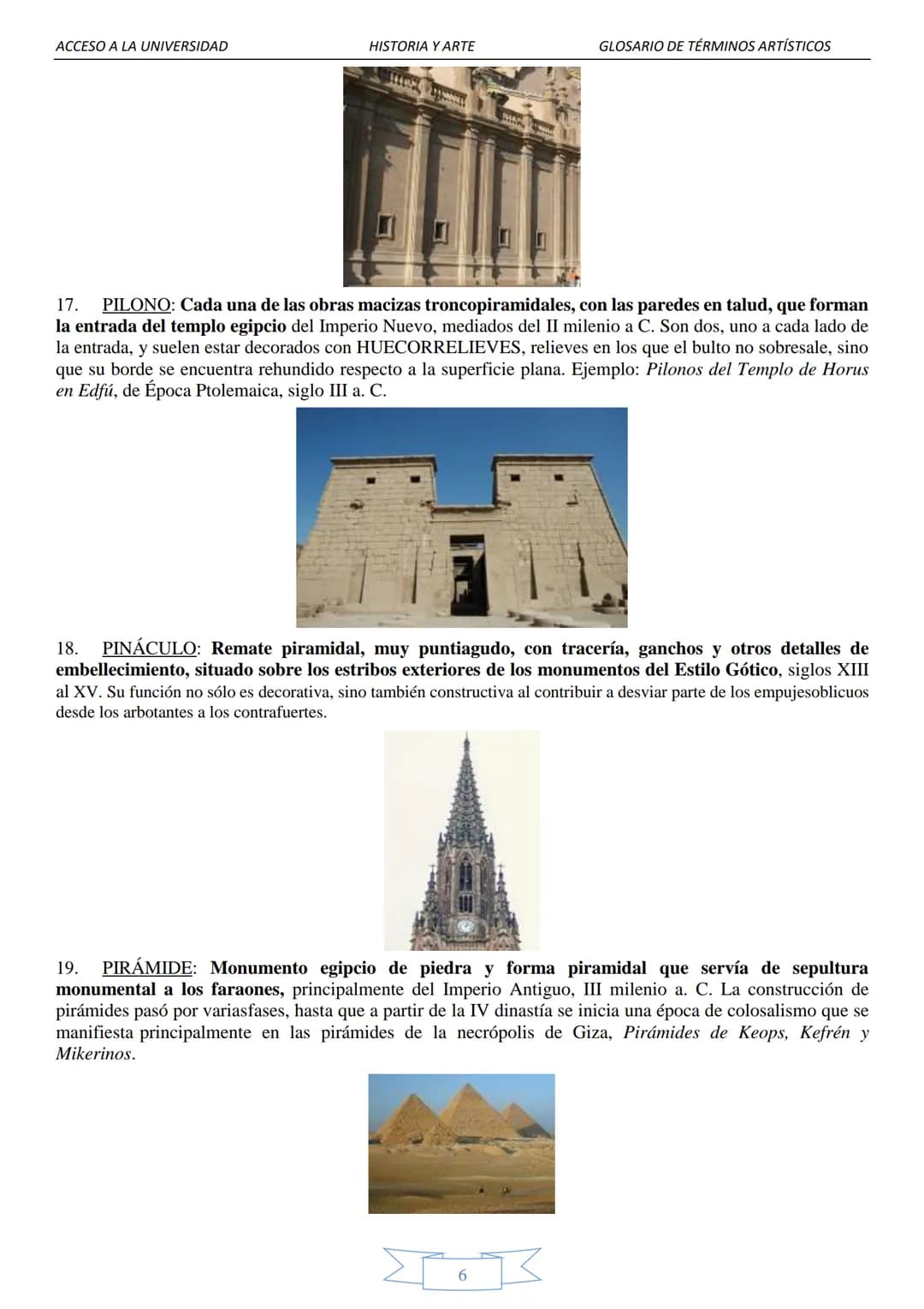 ACCESO A LA UNIVERSIDAD
HISTORIA Y ARTE
GLOSARIO DE TÉRMINOS ARTÍSTICOS
1.
GLOSARIO DE TÉRMINOS ARTÍSTICOS
(Tercer Trimestre)
ÓLEO: técnica