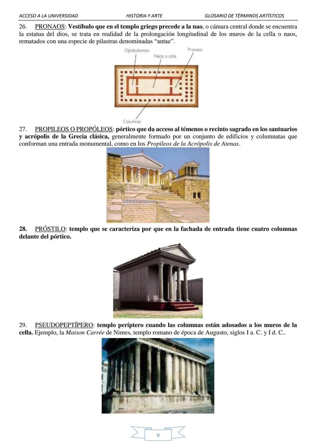 ACCESO A LA UNIVERSIDAD
HISTORIA Y ARTE
GLOSARIO DE TÉRMINOS ARTÍSTICOS
1.
GLOSARIO DE TÉRMINOS ARTÍSTICOS
(Tercer Trimestre)
ÓLEO: técnica