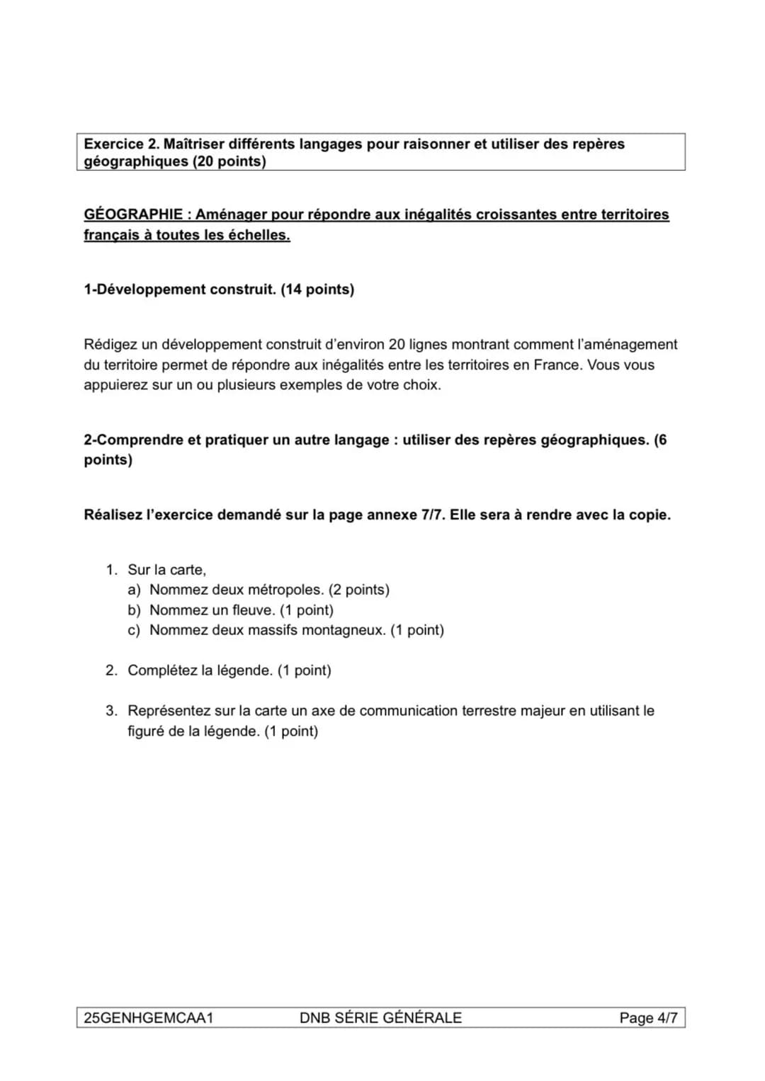 DIPLÔME NATIONAL DU BREVET
SESSION 2025
HISTOIRE-GÉOGRAPHIE
ENSEIGNEMENT MORAL ET CIVIQUE
Série générale
Durée de l'épreuve: 2 h 00
50 point