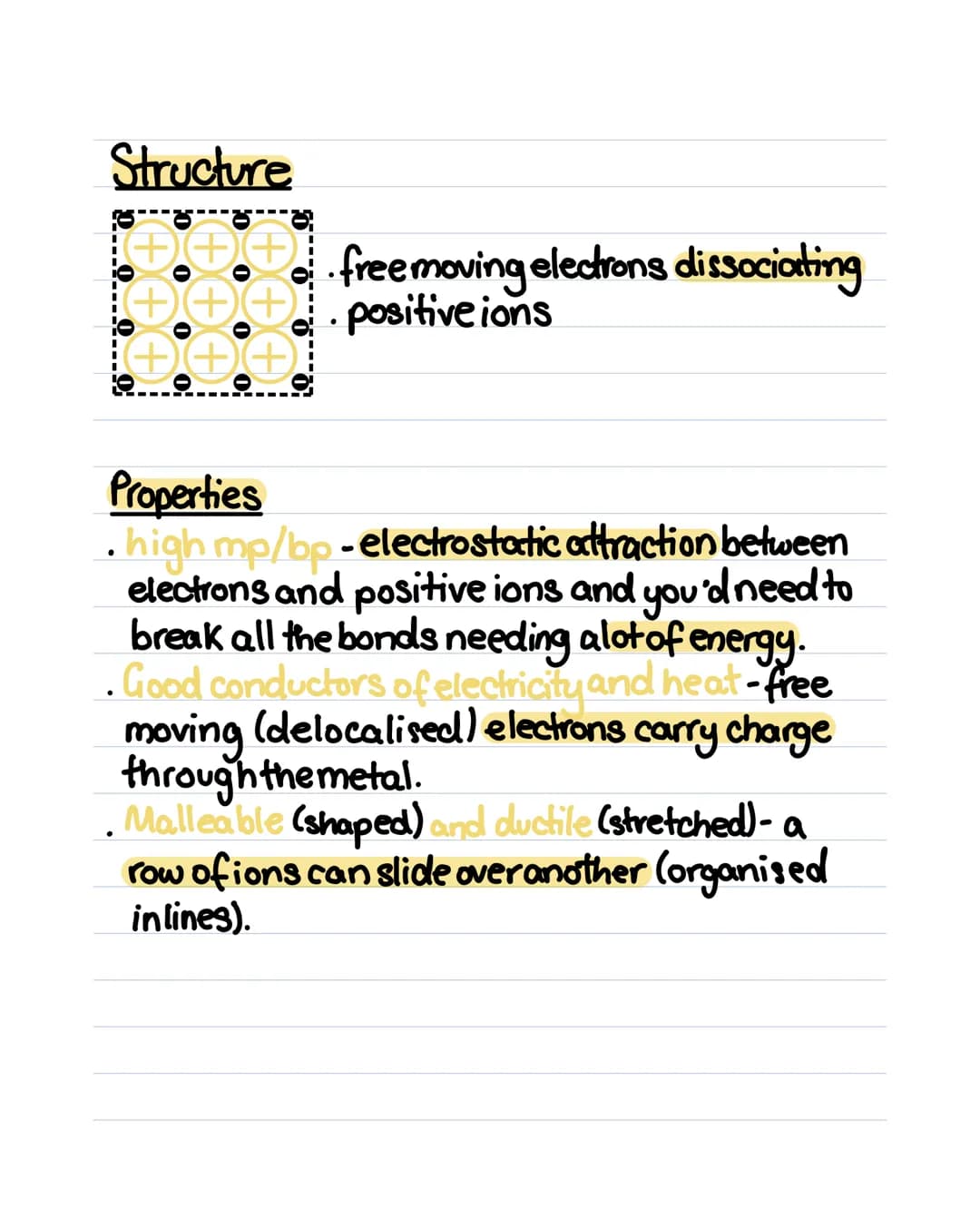 Topic 1.46-Bonding and solid structures
Moremetal
Stronger bonds
Types of bonding
• Metallic bonding - Metals only
O lonic bonding - Metal