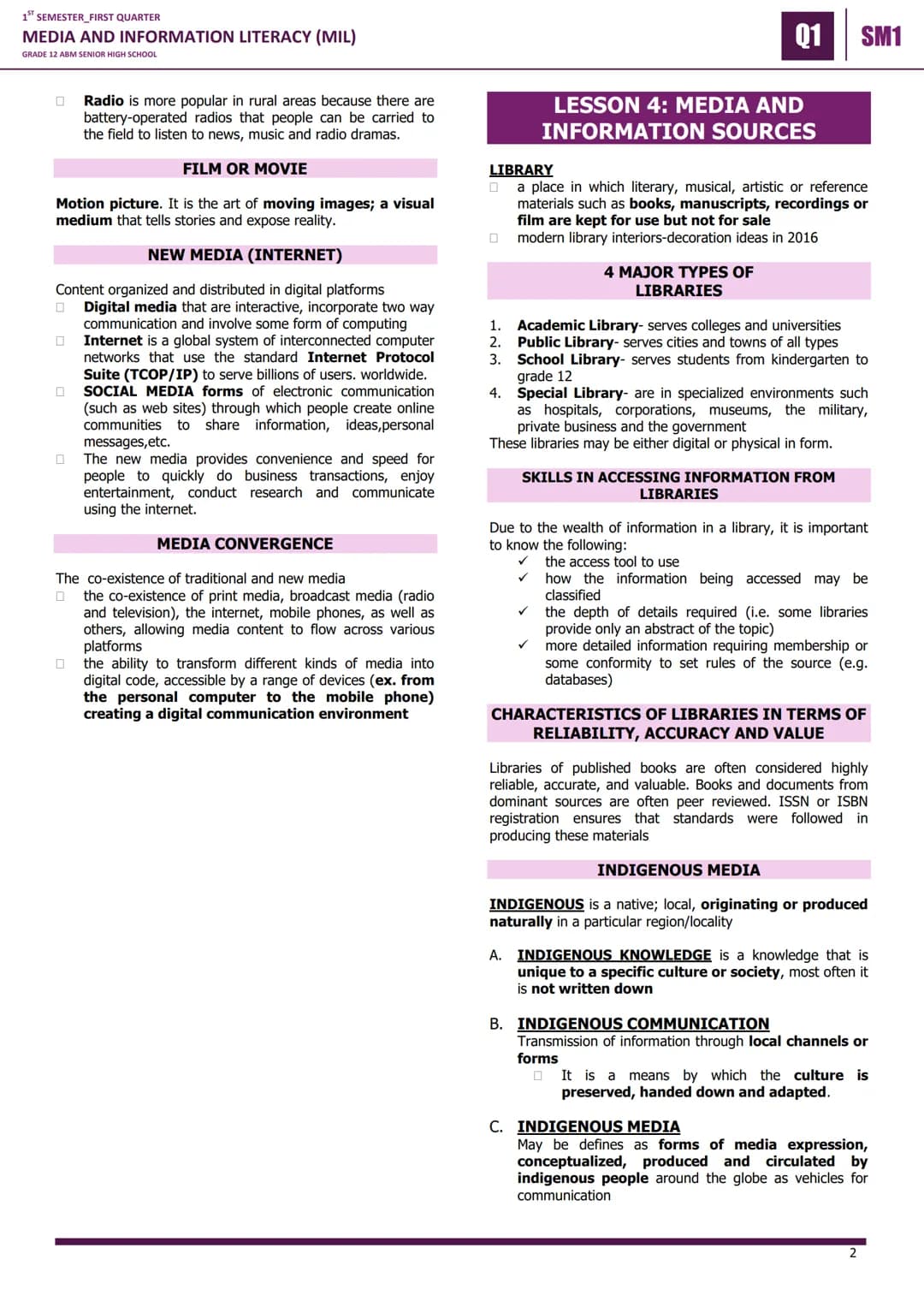 # 1<sup>st</sup> SEMESTER, FIRST QUARTER
# MEDIA AND INFORMATION LITERACY (MIL)
GRADE 12 ABM SENIOR HIGH SCHOOL
## LESSON 1: COMMUNICATION