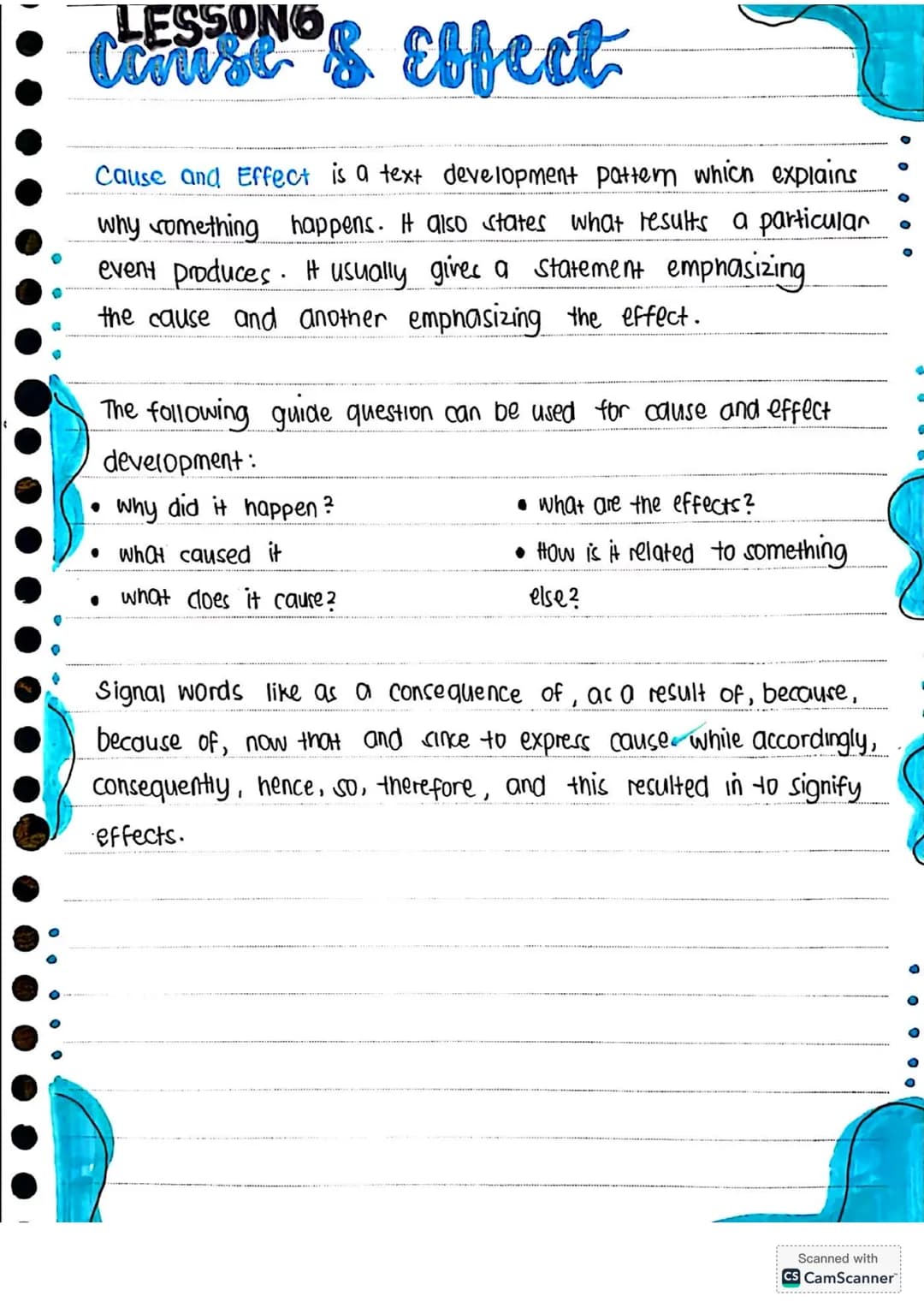 # NOTES for Grade 11 STUDENTS
# RWS
Reading & Writing Skills READING WRITING
PARAGRAPH
Pattern of Development
• the way the essay is organ