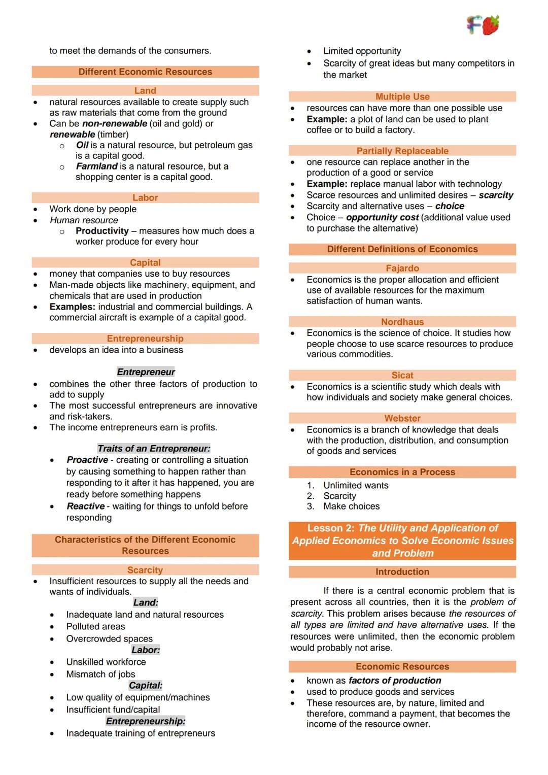 Applied Economics
Lesson 1: Economics as a Social Science and
Applied Science in Terms of Nature and Scope
The Nature and Scope of Economics