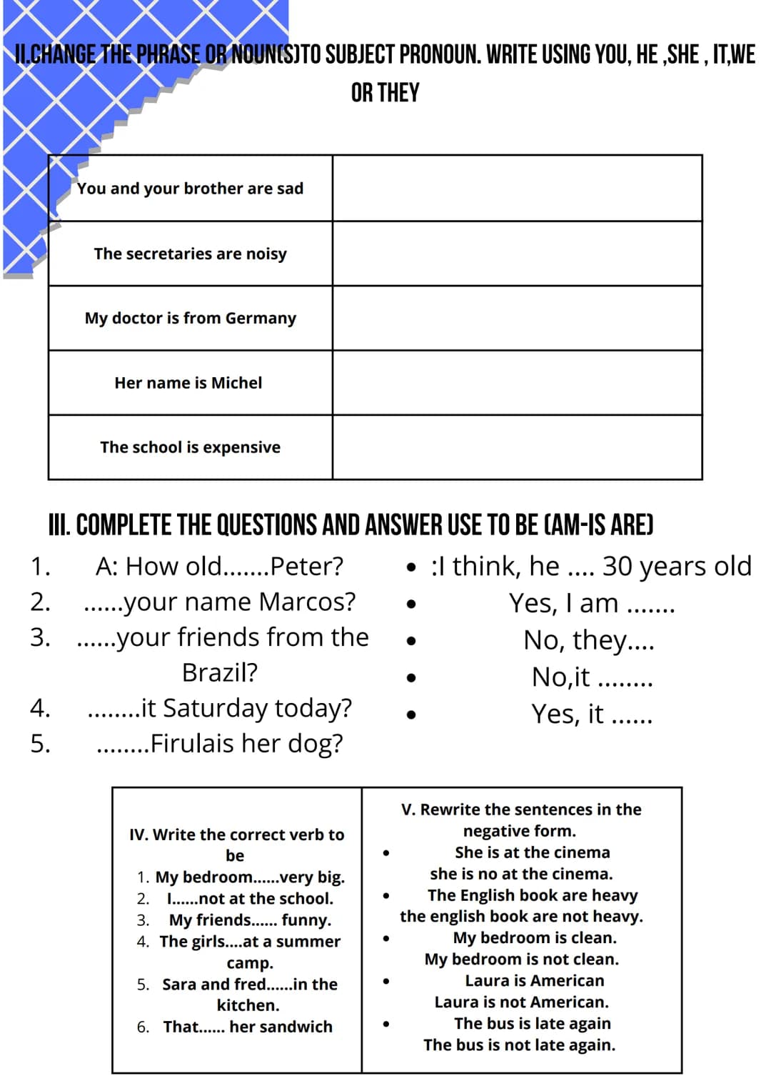 English Test-2nd Grade
STUDENT'S NAME:Camila Alejandra Rodas Salazar
GRADE/SECTION:2° "B"
I.PRONOUNS, POSSESSIVE ADJECTIVES, PRESENT
SIMPLE