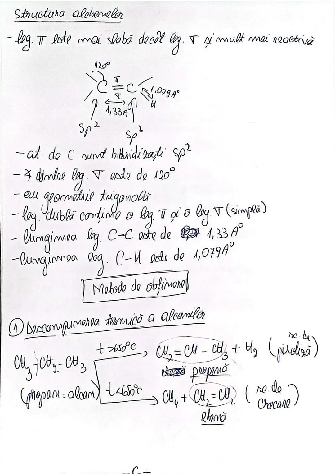 ALCHENE
=Sunt hidrocarburi nesaturate, alifatice(nearomatice), acicli-
Ce, care contin o leg. dublă C=C
•formula generală $C_nH_{2n}$
•N.E =