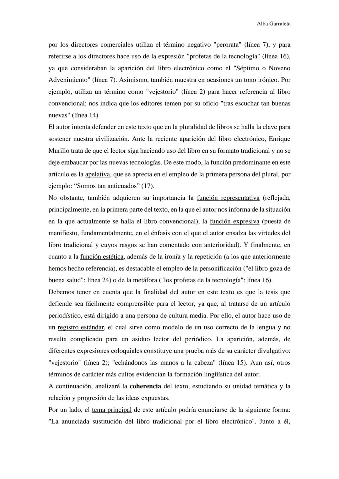 Alba Garraleta
Comentario de texto Virtudes de un vejestorio
Antes de comenzar el comentario, me gustaría explicar brevemente el esquema que