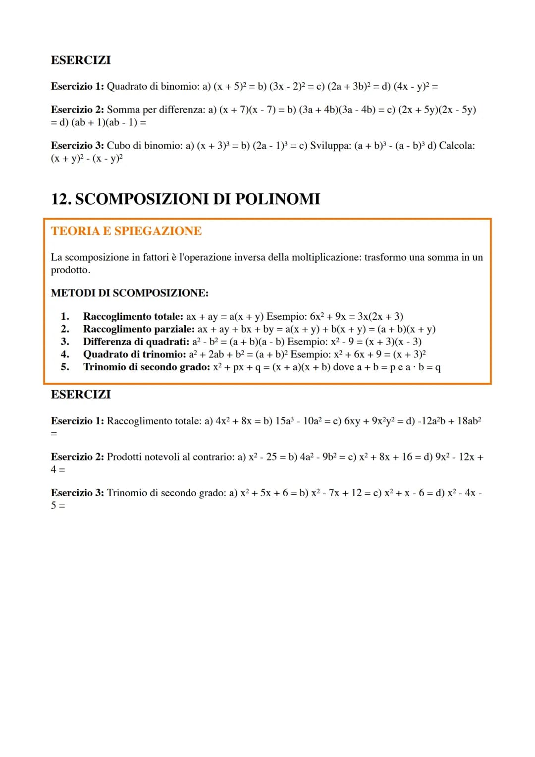 RIPASSO ΜΑΤΕΜΑTICA - SCUOLE MEDIE
Preparazione per il Liceo Scientifico - Scienze Applicate
INDICE
1. NUMERI NATURALI E INTERI..............