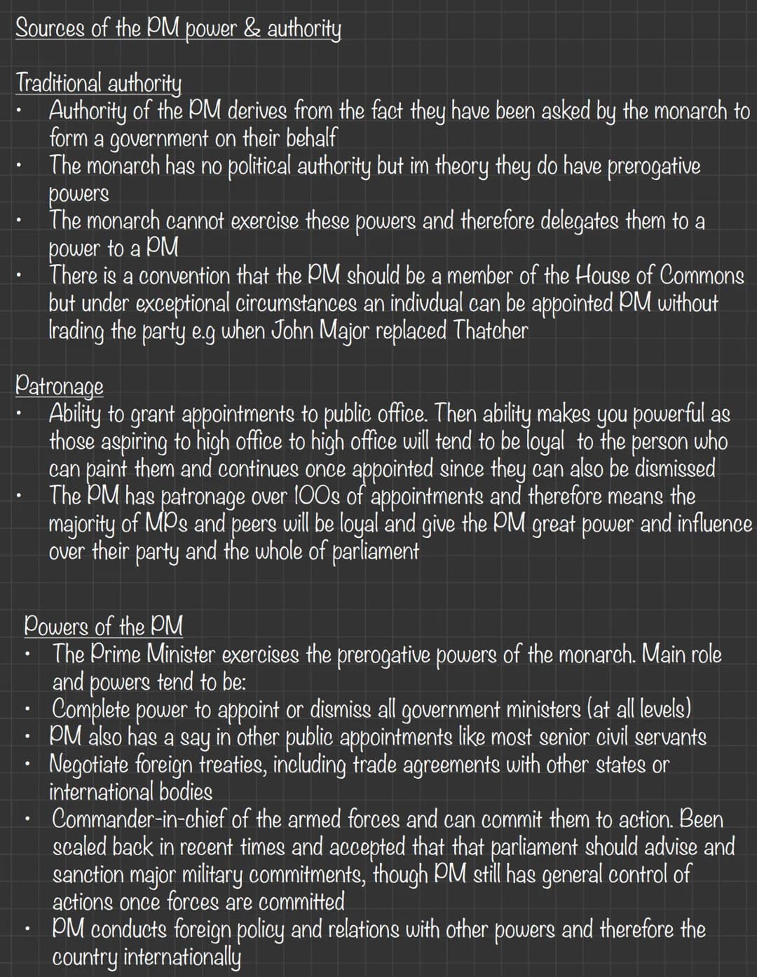 The Executive
The Structure and Role of the Executive
- The executive is another term for the government- it is repsonsible for policy
makin