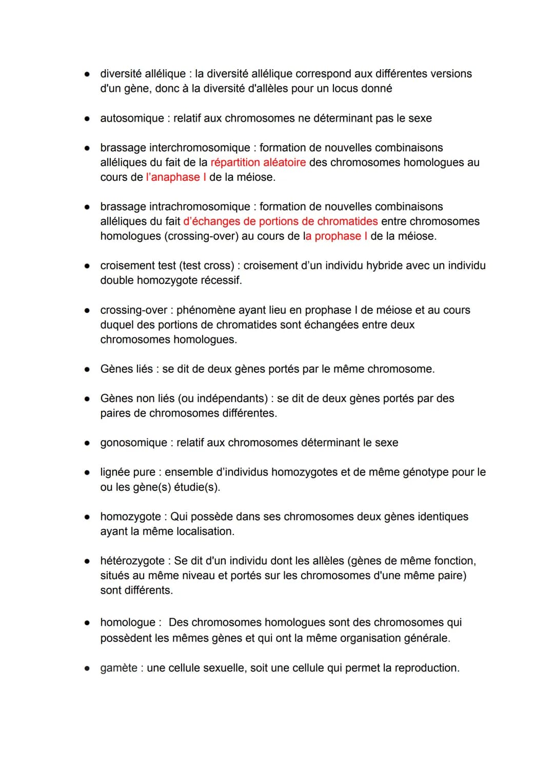 Bac SVT
Theme 1 : la terre, la vie et l'organisation du vivant
chap 1 : l'origine du génotype des individus :
défs importante:
• mitose: la