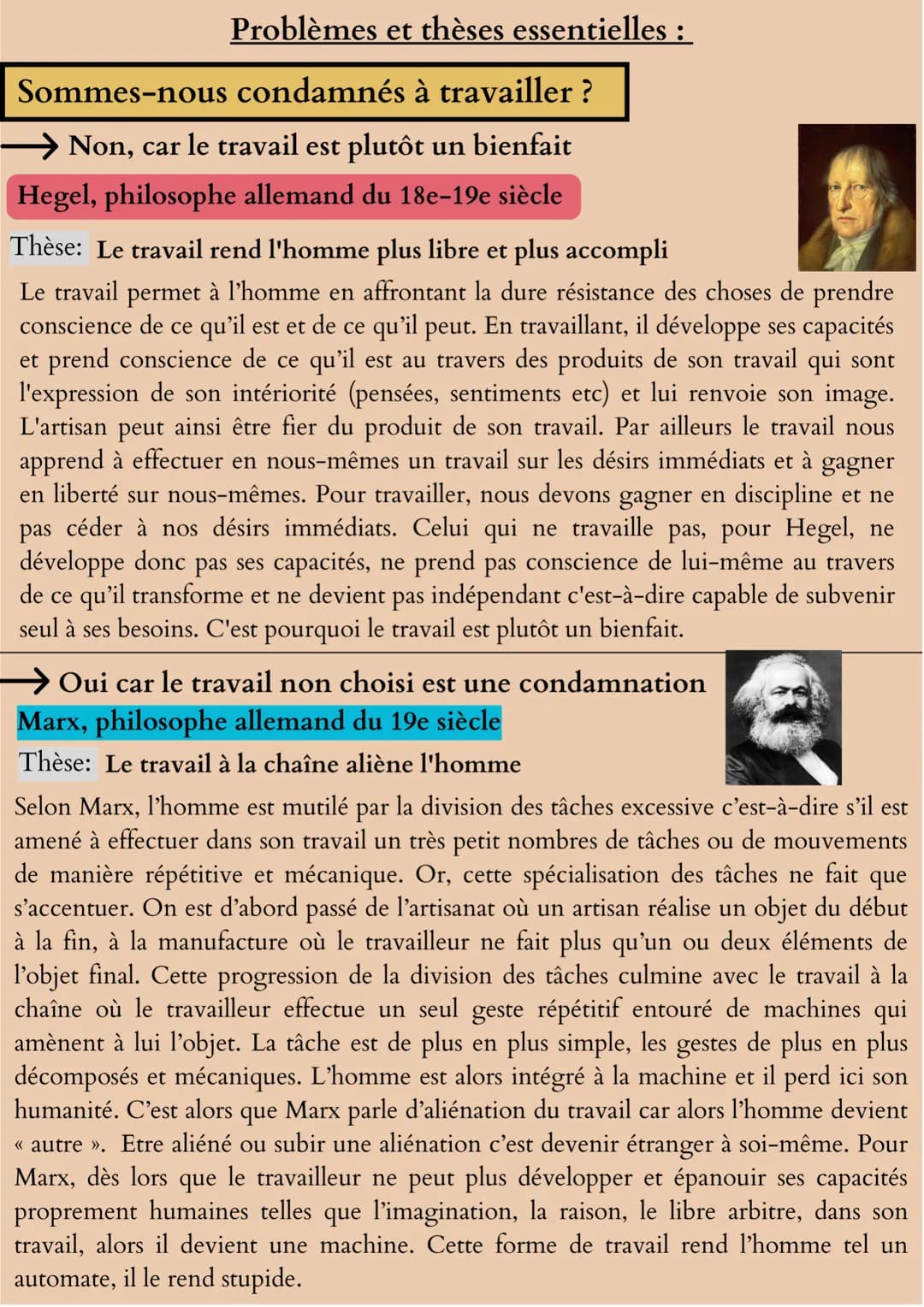 Le travail
Définitions importantes :
Travail : Ensemble des activités effectuées par l'homme pour
satisfaire ses besoins et transformer la r