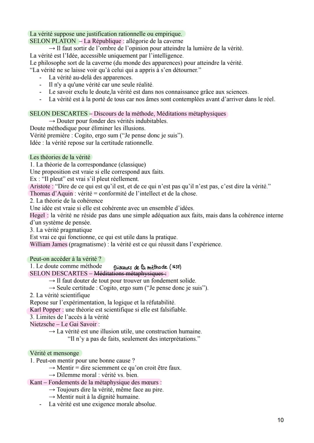LA VÉRITÉ
La vérité est la conformité d'un jugement avec la réalité (adaequatio rei et intellectus - Thomas
d'Aquin).
Elle s'oppose à l'erre