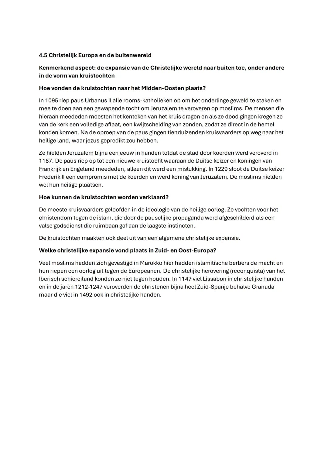 Samenvatting GS Hoofdstuk 4 en 5
4.1 de opkomst van steden
Kenmerkend aspect: de opkomst van handel en ambacht die de basis legde voor het
h