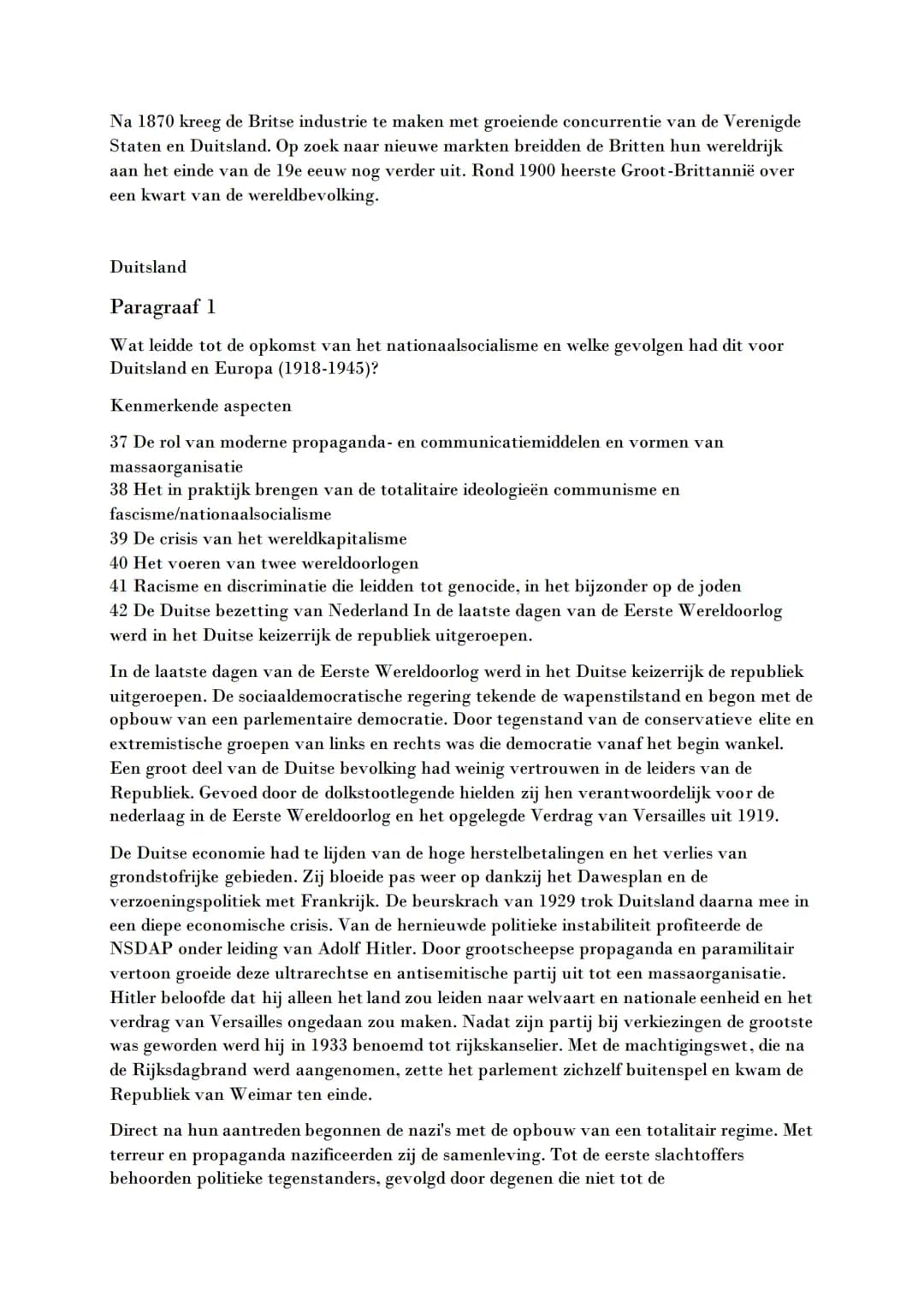 HC 1 Britse Rijk
HC 2 Duitsland
Geschiedenis samenvatting
HC 3 Nederland
TV 5 ontdekkers en hervormers
TV 6 regenten en vorsten
TV 7 pruiken