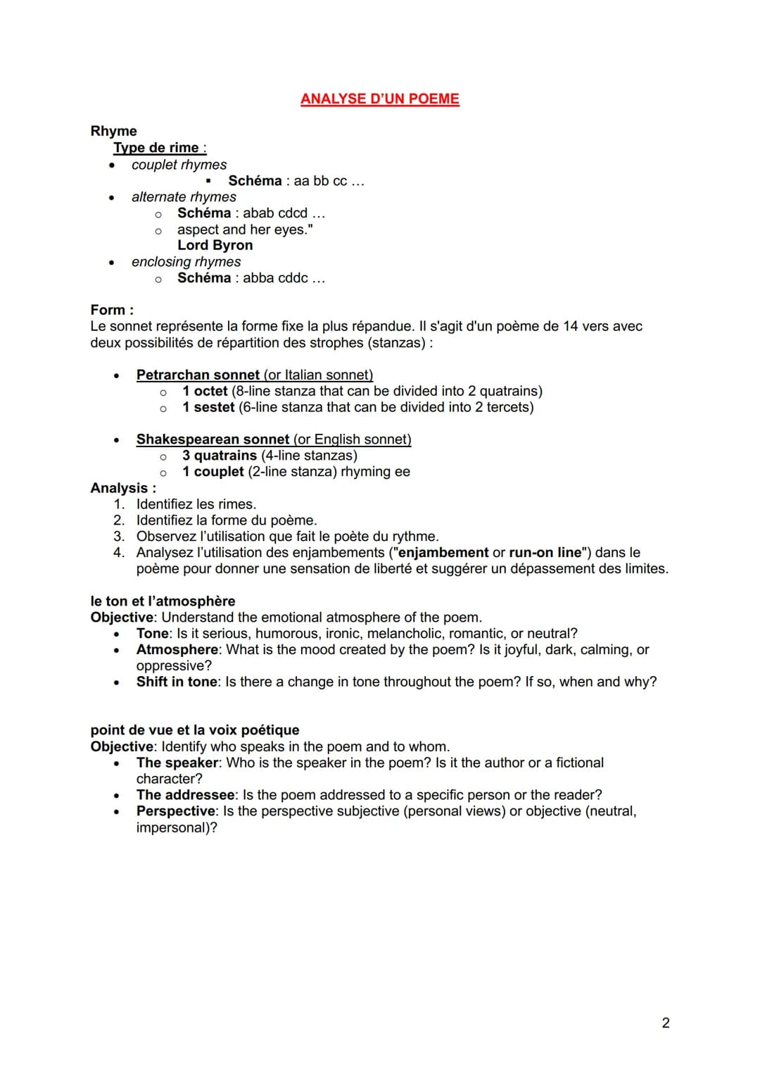 LLCE KIT POUR AVOIR 20/20 SOMMAIRE
* Analyse d'un poème...p.3
* Analyse d'un document iconographique...p.4-5
* Analyse d'un extrait littera