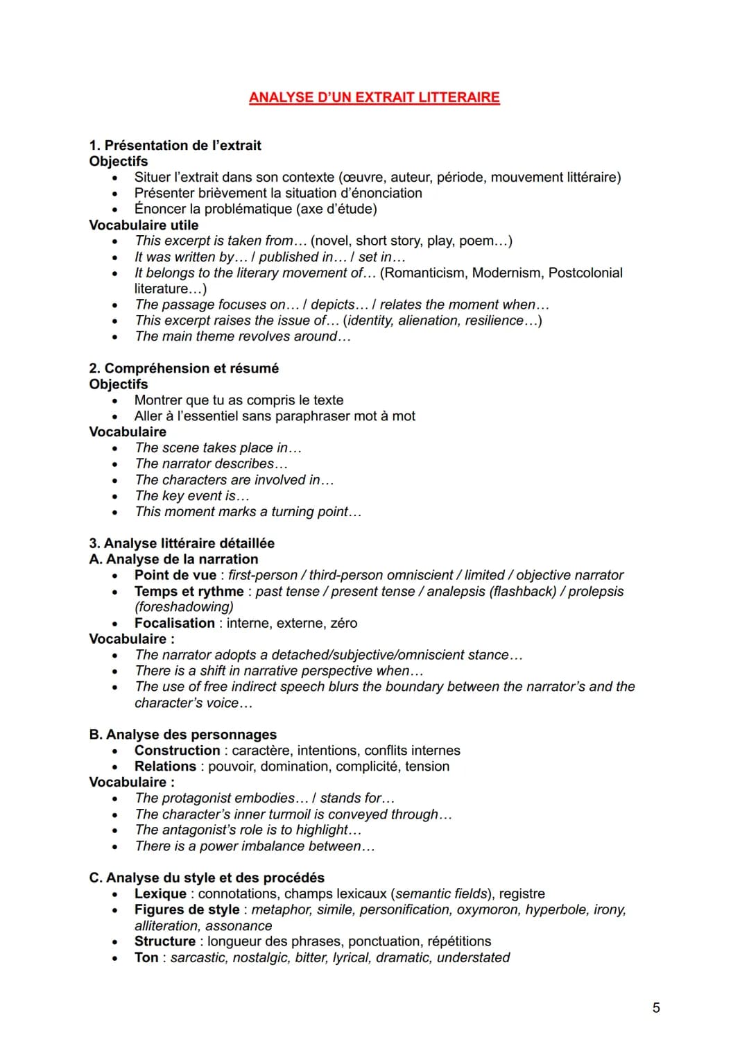 LLCE KIT POUR AVOIR 20/20 SOMMAIRE
* Analyse d'un poème...p.3
* Analyse d'un document iconographique...p.4-5
* Analyse d'un extrait littera