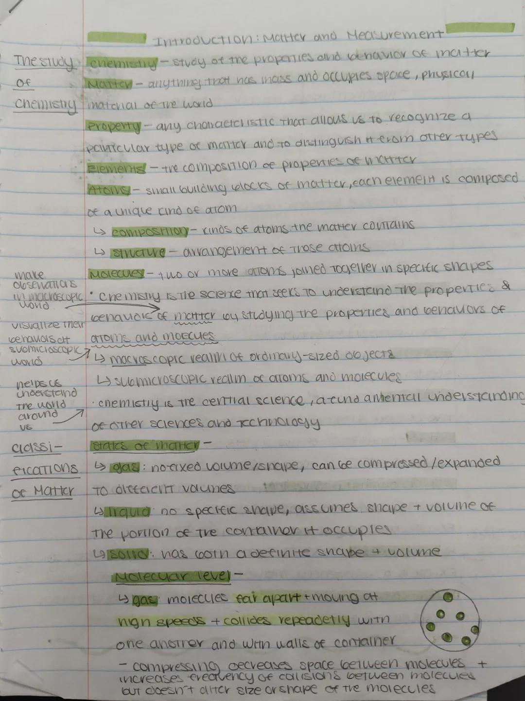 Introduction: Matter and Measurement
The study of
Chemistry - study of the properties and behavior of matter
Matter - anything that has mass