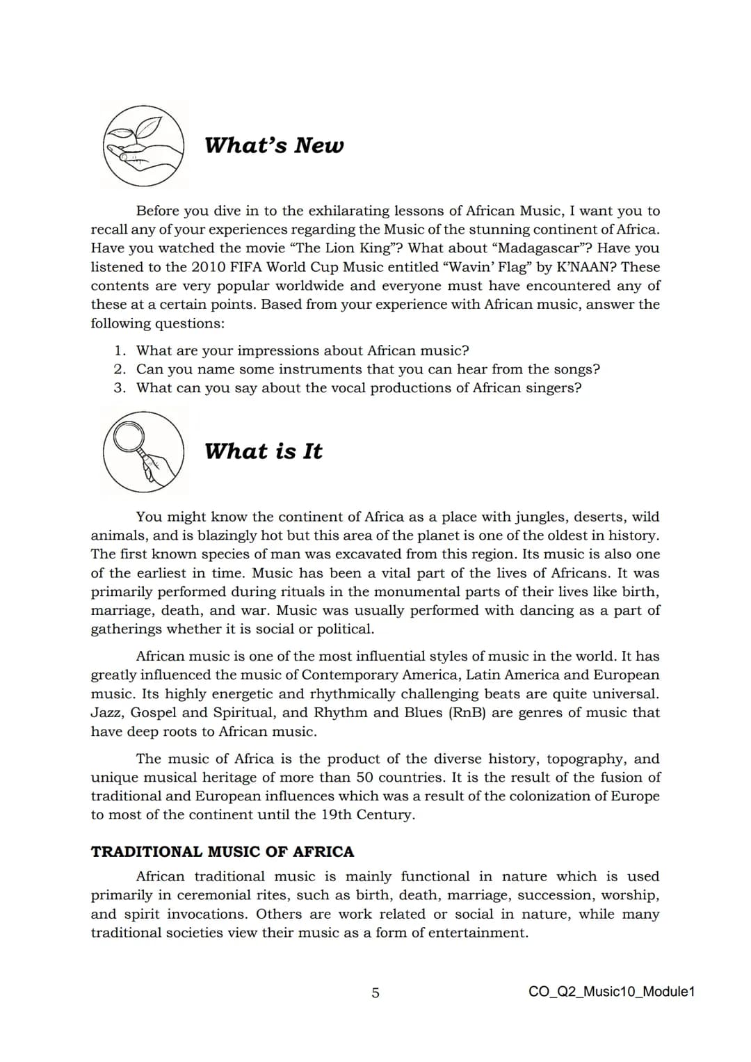 10
DepED
DEPARTMENT OF EDUCATION
Music
Quarter 2 - Module 1:
Afro-Latin American
and Popular Music
CO_Q2_Music10_Module1
ALTERNATIVE DELI
