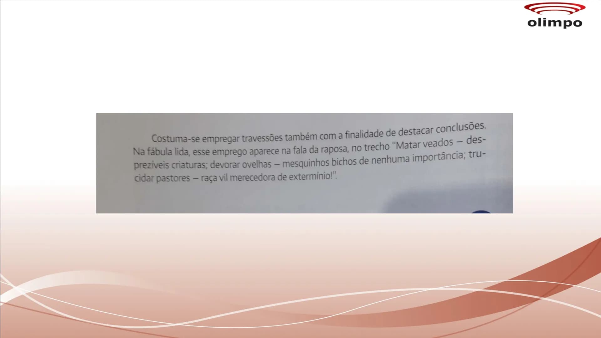 olimpo
# TIPOS DE DISCURSO
Discurso direto, discurso indireto e discurso
indireto livre são tipos de discursos utilizados no
gênero narrat