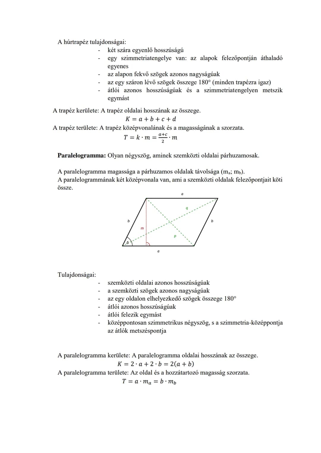 1. Sokszögek, síkidomok
▼
Kör
Geometria összefoglaló
(1. rész)
Oldal: Két szomszédos csúcsot összekötő szakasz.
Átló: Két nem szomszédos csú