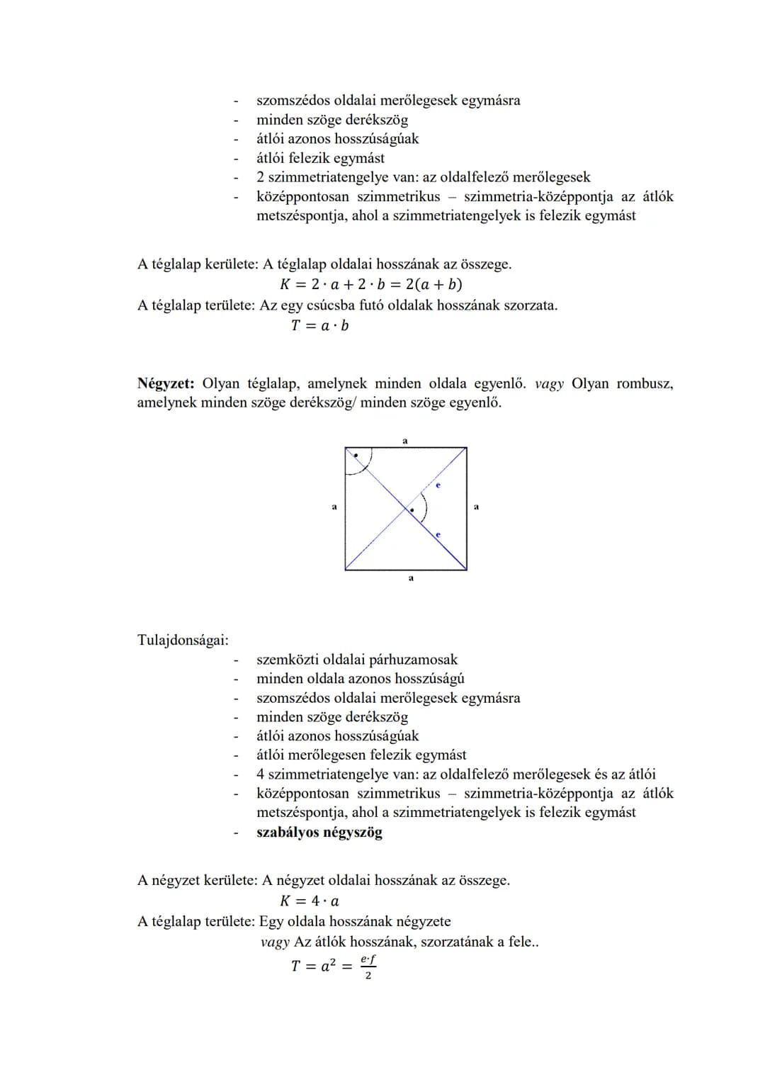 1. Sokszögek, síkidomok
▼
Kör
Geometria összefoglaló
(1. rész)
Oldal: Két szomszédos csúcsot összekötő szakasz.
Átló: Két nem szomszédos csú