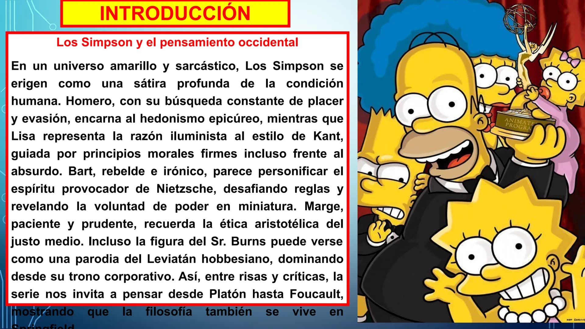 LOS SIMPSON Y LA
FILOSOFIA ## OBJETIVO
Reflexionar en
torno a los
problemas
filosóficos
presentes en la
serie y película
de los Simpson
fom