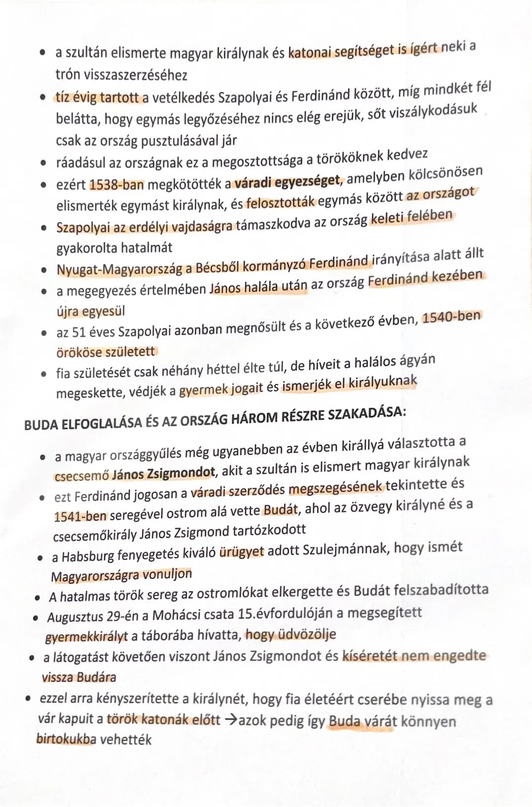 # Nemzetközi konfliktusok és együttműködés
10.A mohácsi csata és közvetlen előzményei, a kettős királyválasztás.
Az ország három részre sza