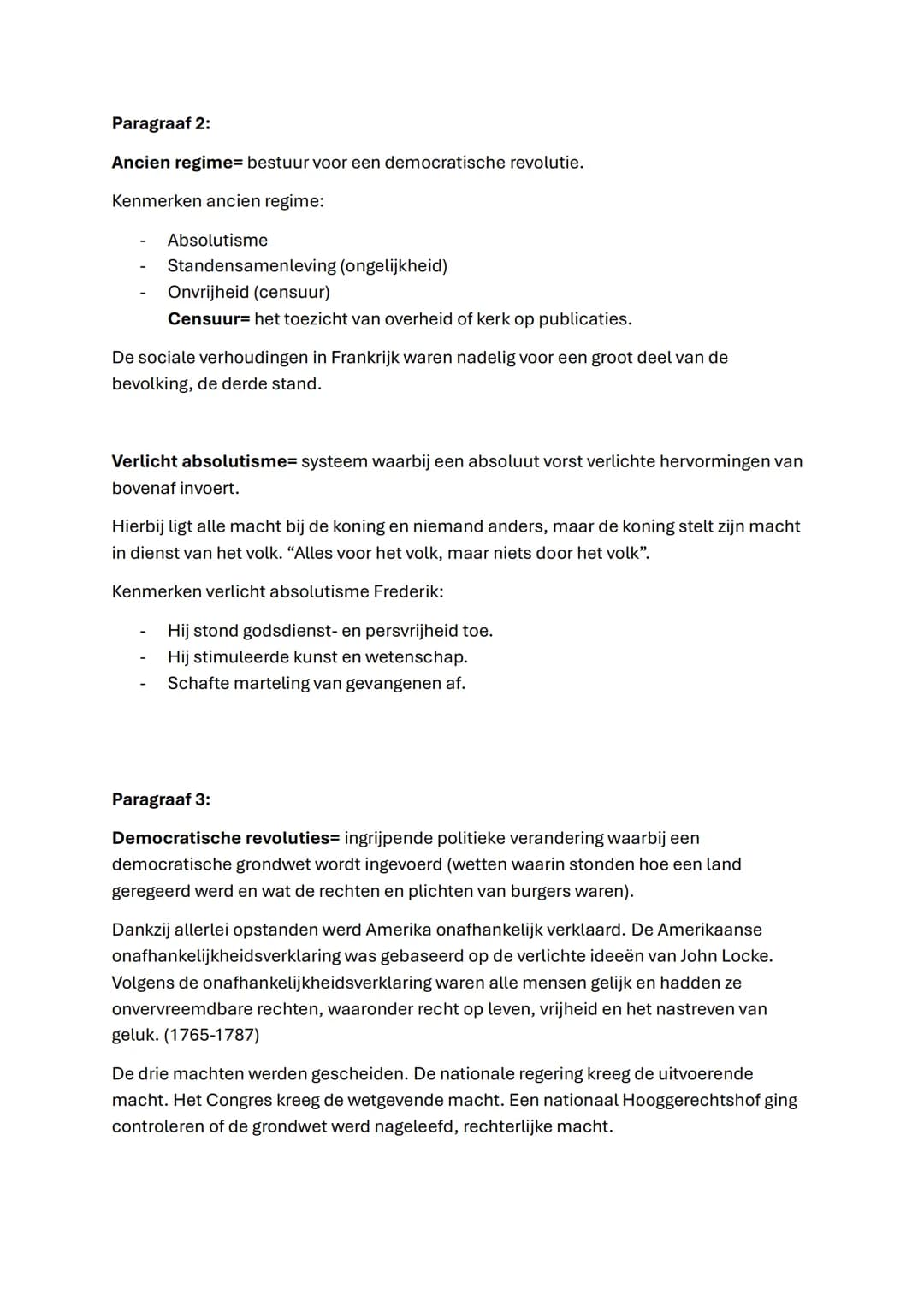 Geschiedenis
Tijdvak 7
Tijdvak 7
De tijd van de pruiken en revoluties
1700-1800
Paragraaf 1:
De verlichting= beweging van mensen die het geb