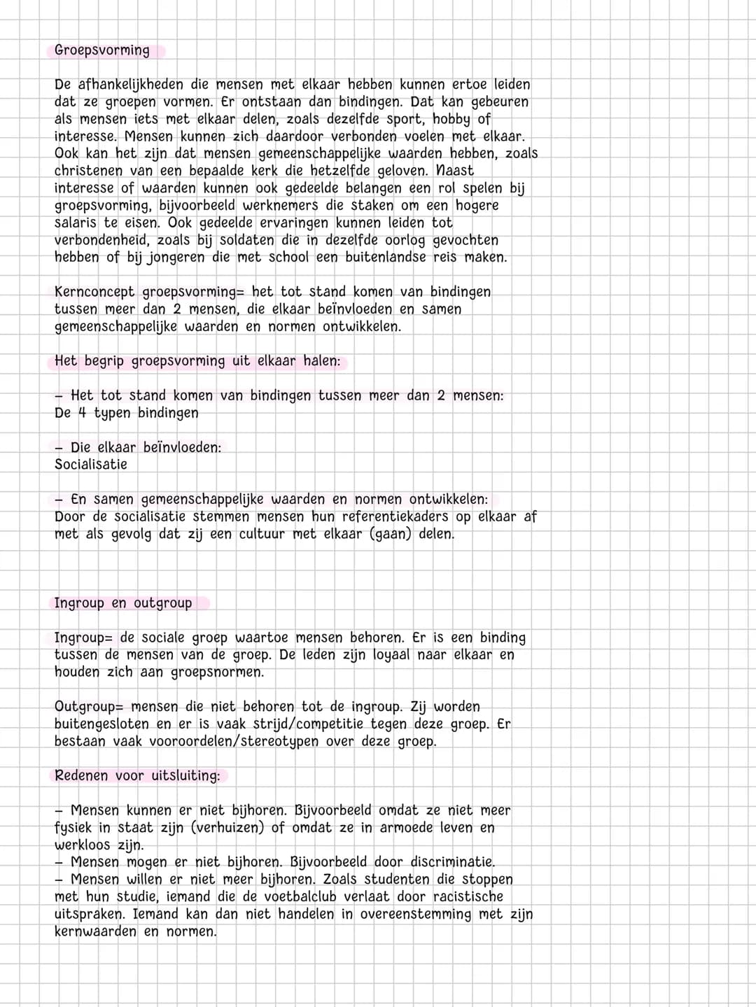 Hoofdstuk 2
De samenlevingen en bindingen
Hoofdconcept van het hoofdstuk:
Binding
Paragraaf 1
Binding verwijst naar de relatie en onderlinge
