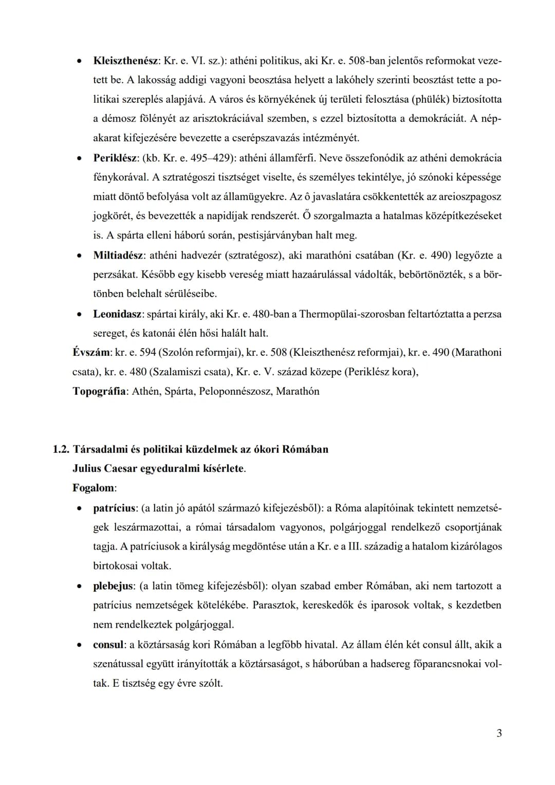 T
Történelem érettségi
Fogalmak, személyek, évszámok, topográfia 1.1. Poliszok ókori Hellászban
1. Az ókor és kultúrája
Az athéni demokráci